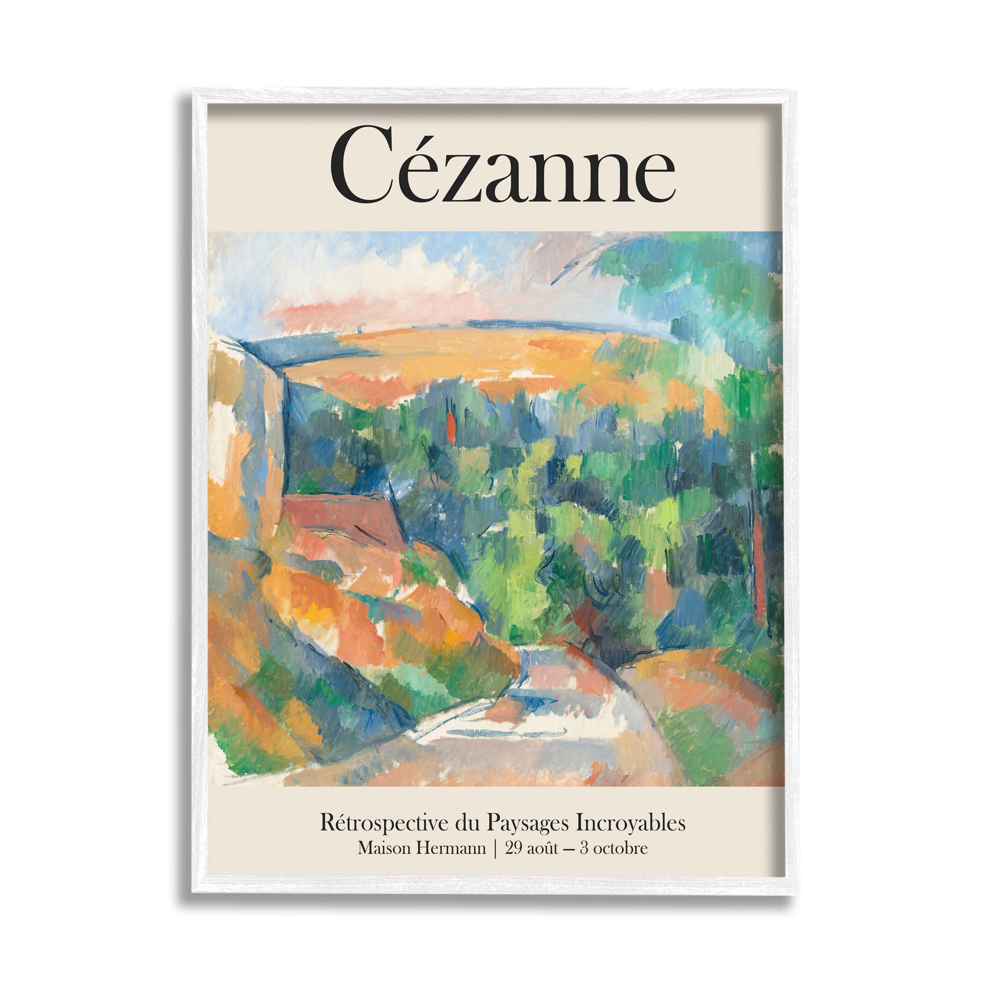 Stupell Industries Traditional Cezanne Landscape Painting Exhibition Poster Framed Giclee Art