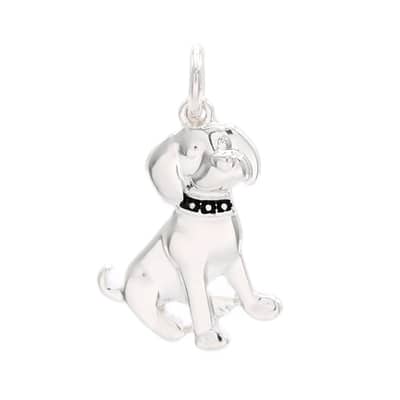 Silver Plated Dog Charm by Bead Landing™ image