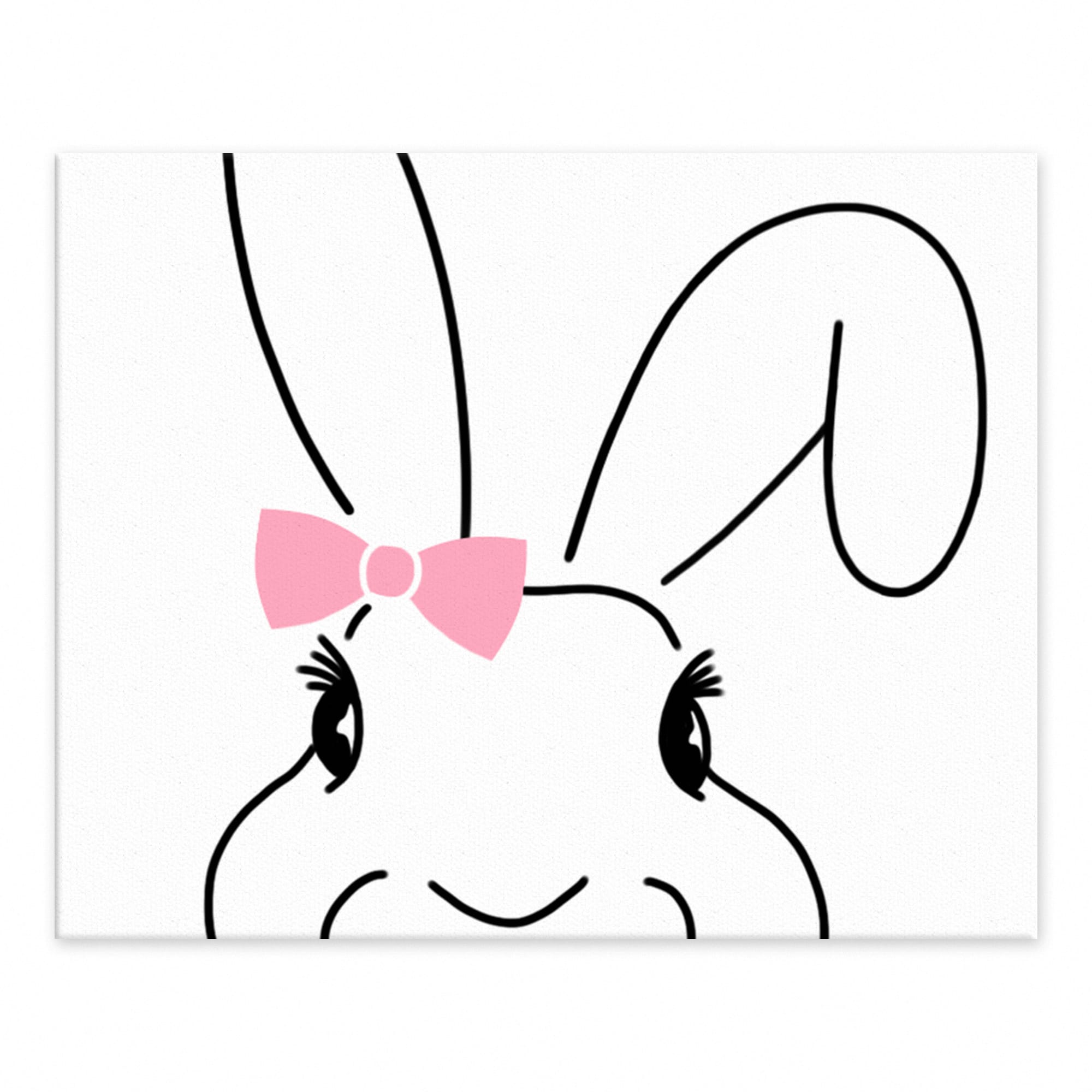 Cute Bunny with Bow Tabletop Canvas