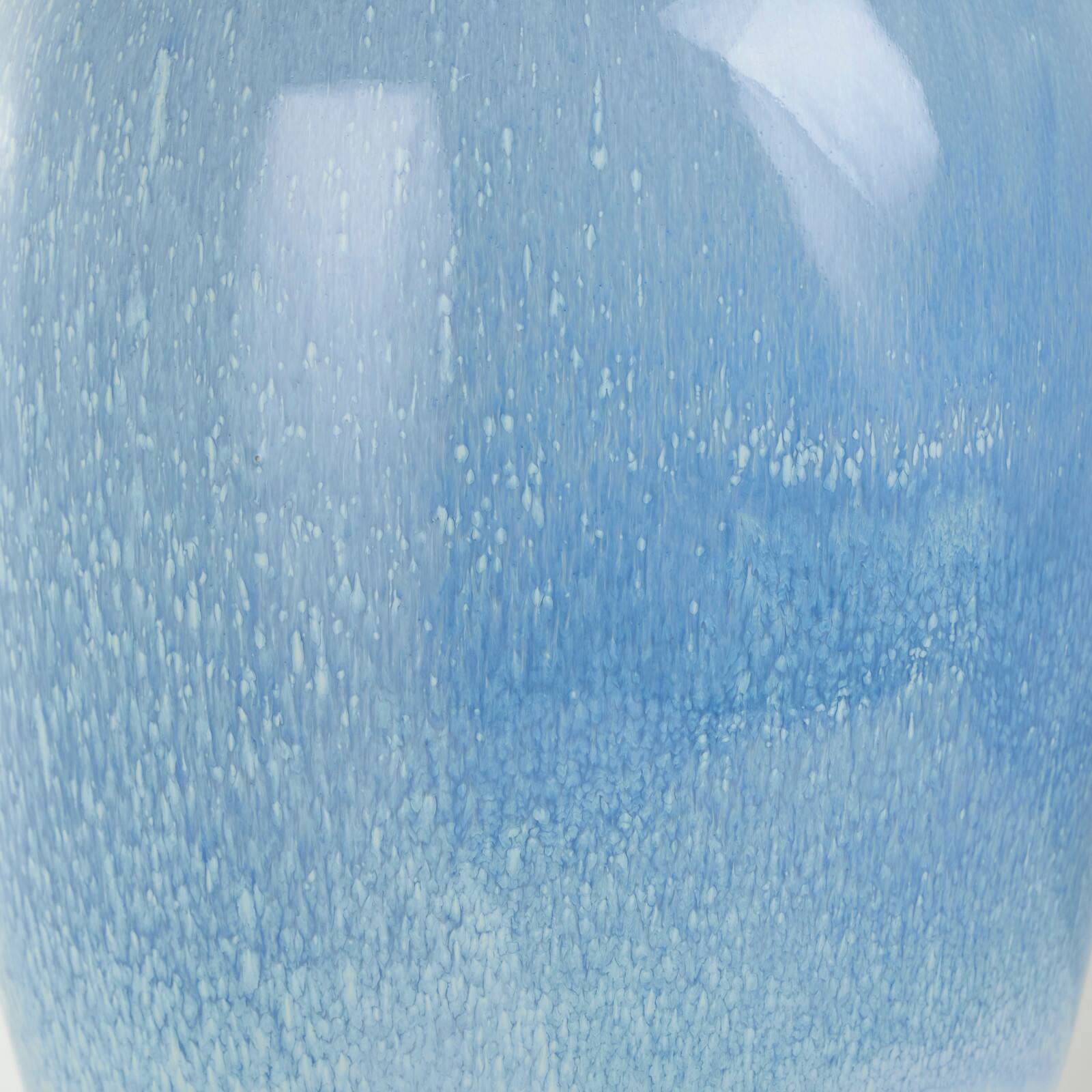 18&#x22; Blue Unique Textured Ceramic Ombre Vase