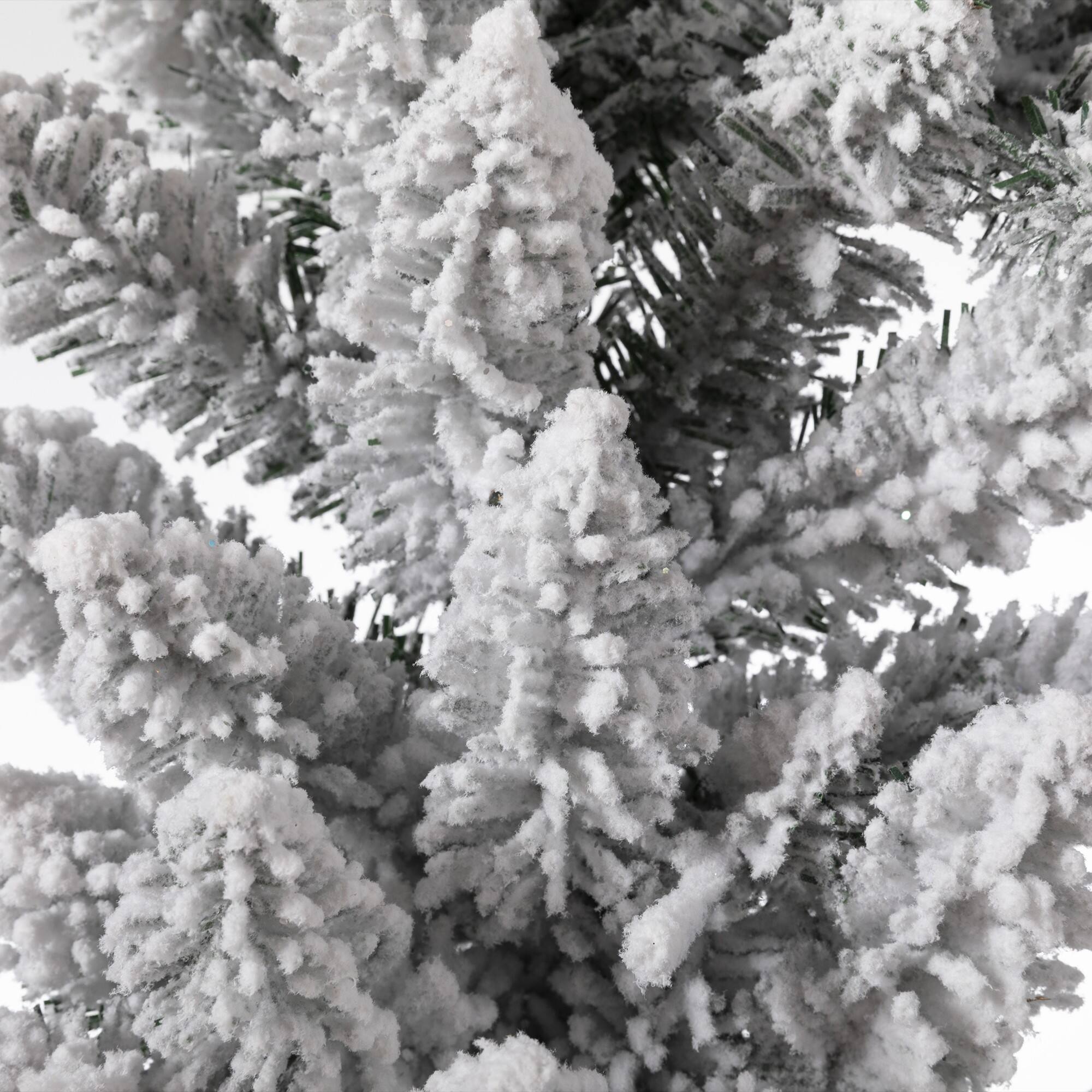 Glitzhome&#xAE; 9ft. LED Snow Flocked Christmas Garland