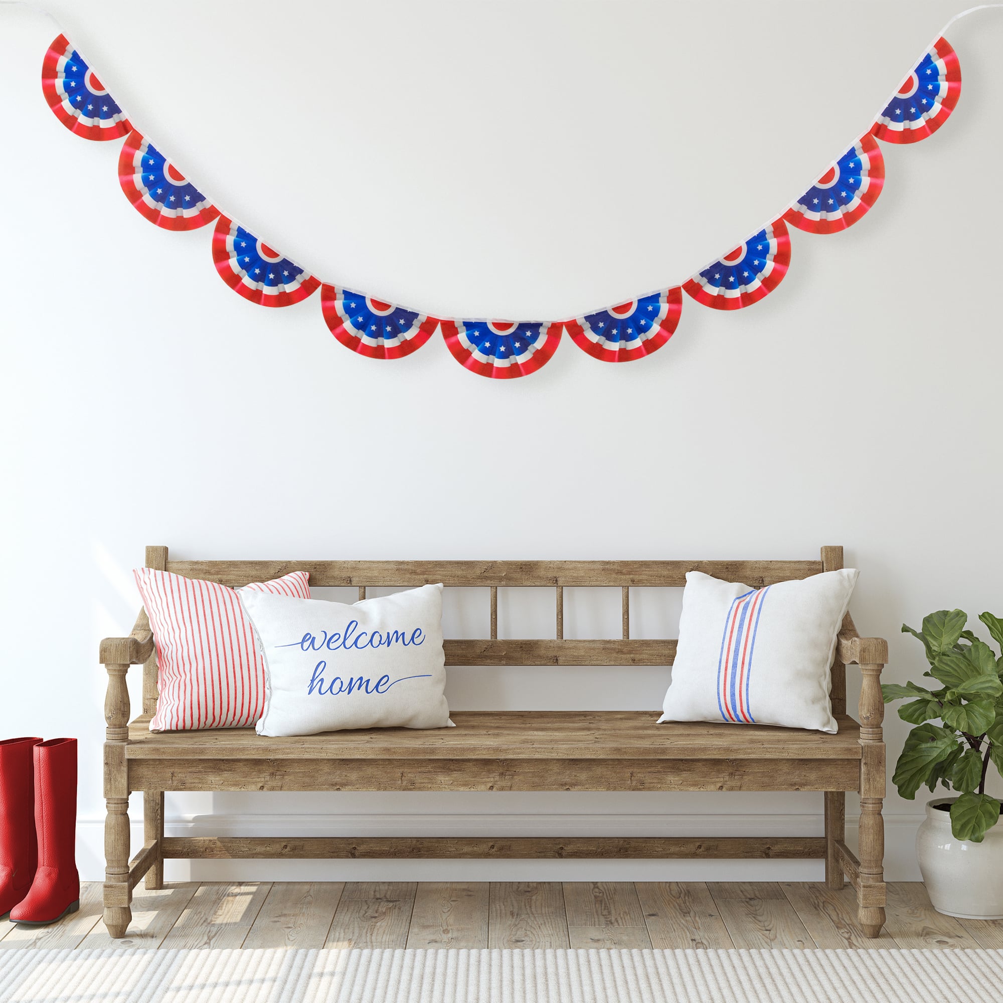 9.75ft. USA Flag Bunting Hanging Wall Banner