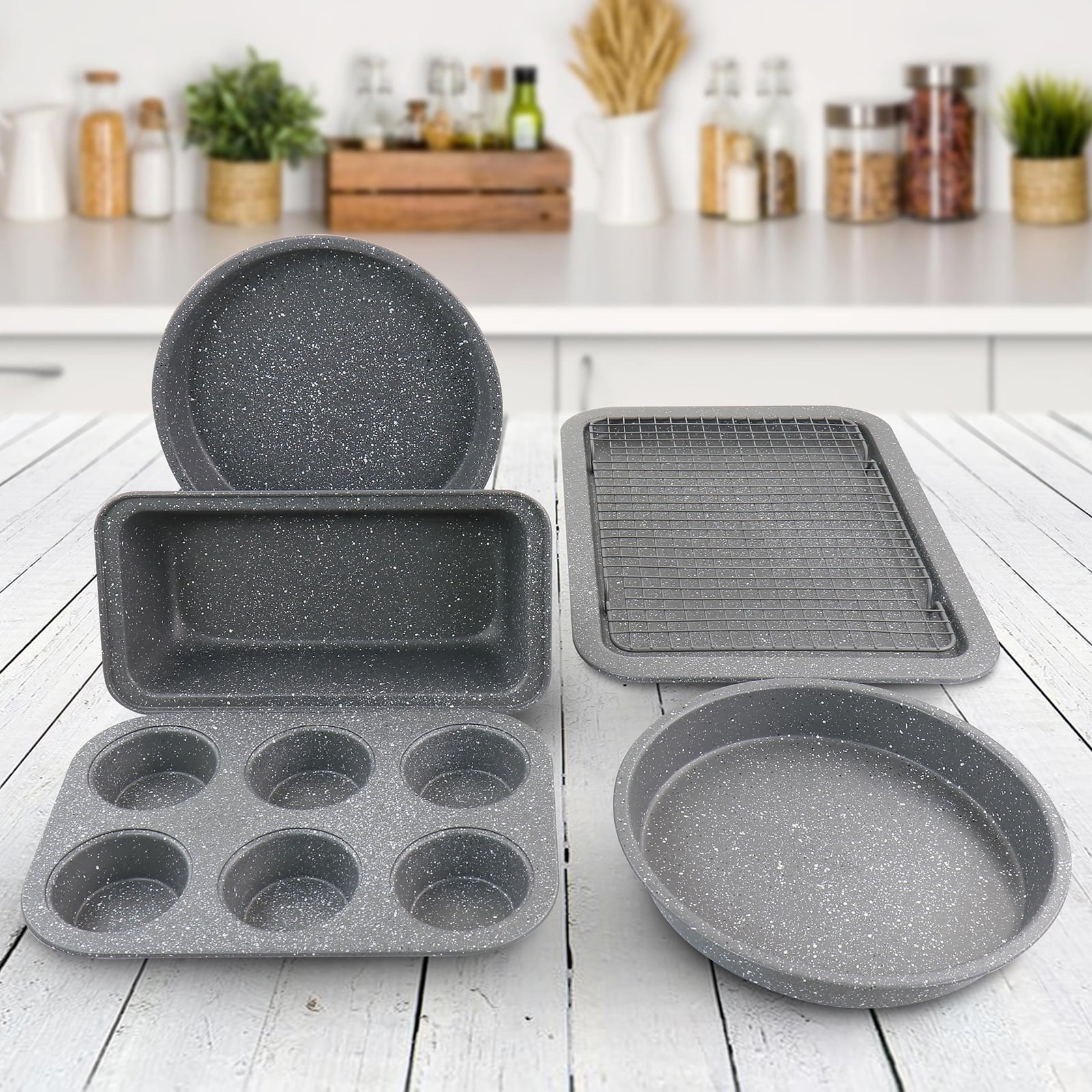 Oster Greystone 6 Piece Carbon Steel Non Stick Bakeware Set