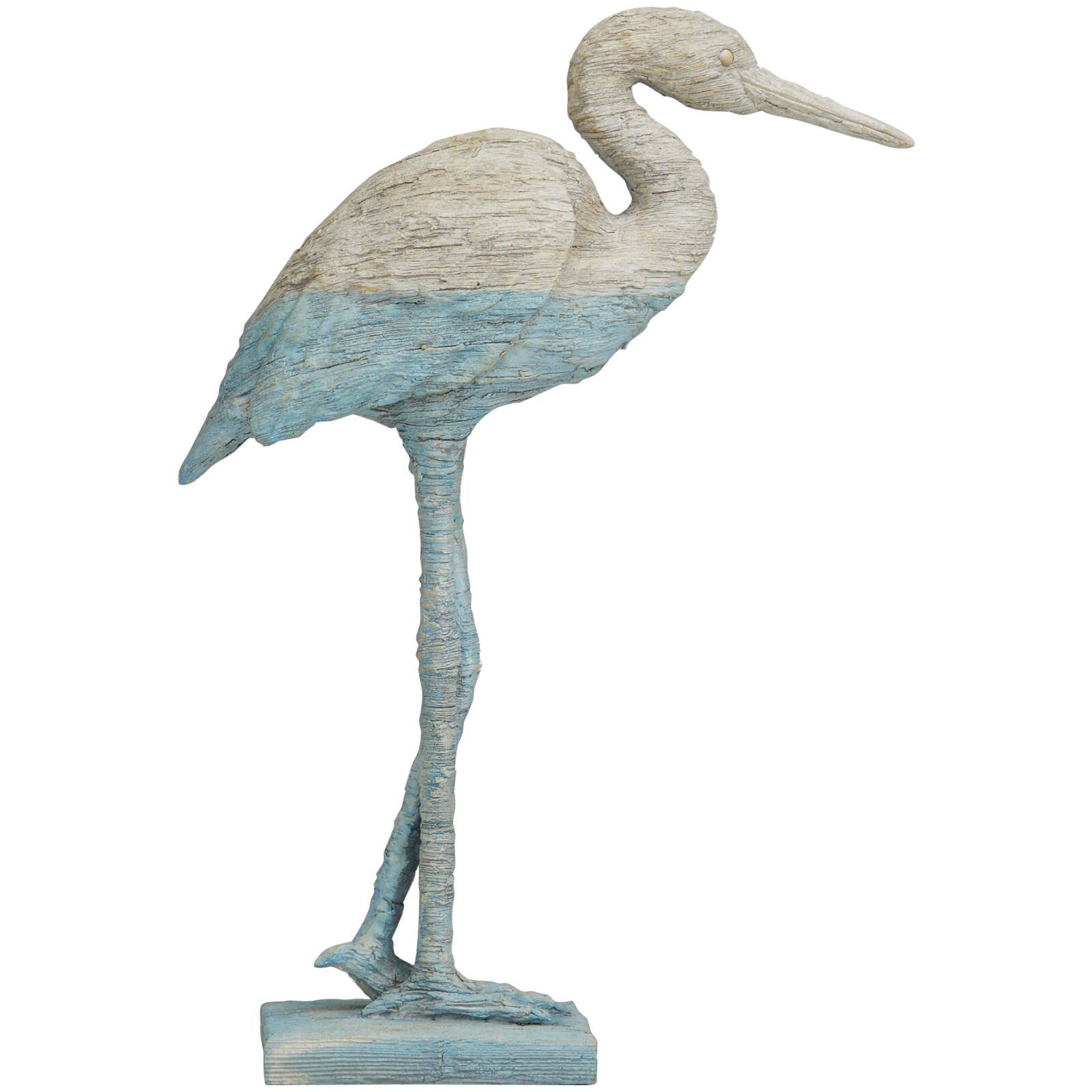 19" Light Blue Ombre Textured Flamingo Sculpture