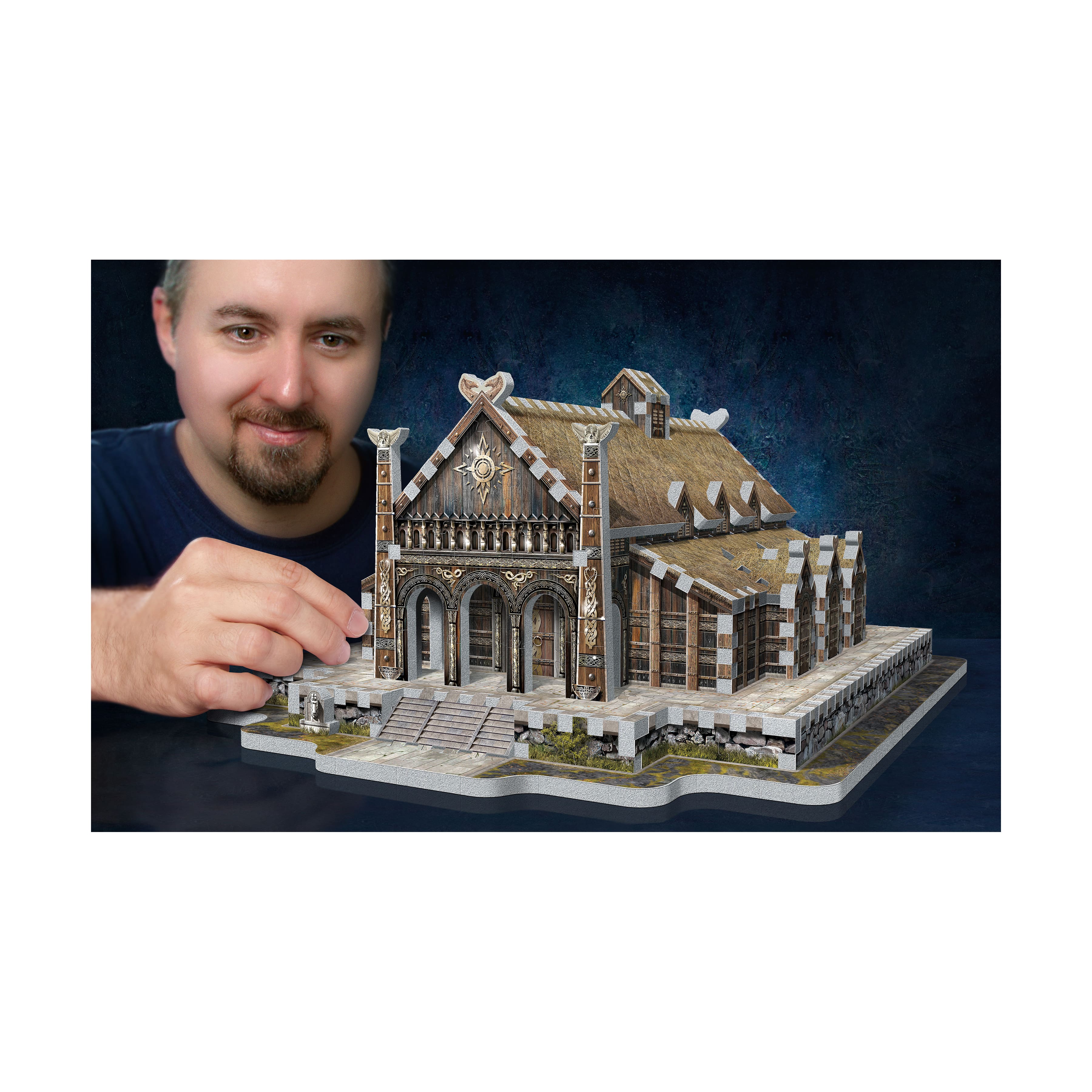 The Lord of the Rings - Golden Hall - Edoras 3D Puzzle: 445 Pcs