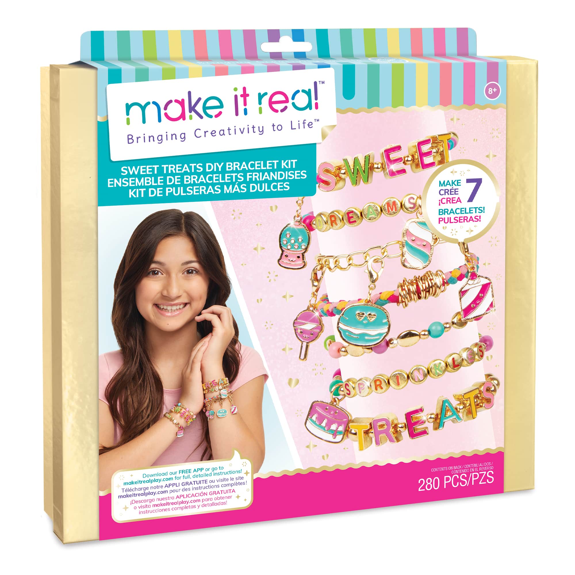 Make It Real Sweet Treats DIY Bracelet Kit in Gold | Michaels