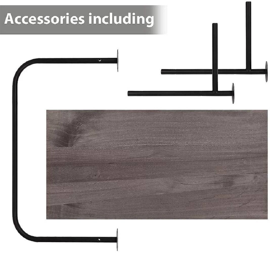 NEX&#x2122; Gray Wall Mounted Industrial Rustic Wood &#x26; Metal Coat Rack