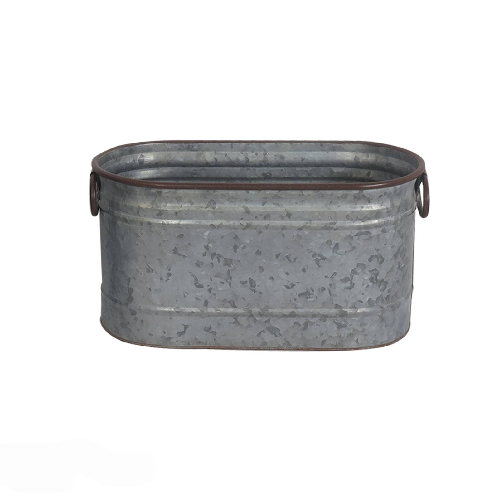 Find the Small Dark Galvanized Metal Oblong Planter By Ashland® at Michaels