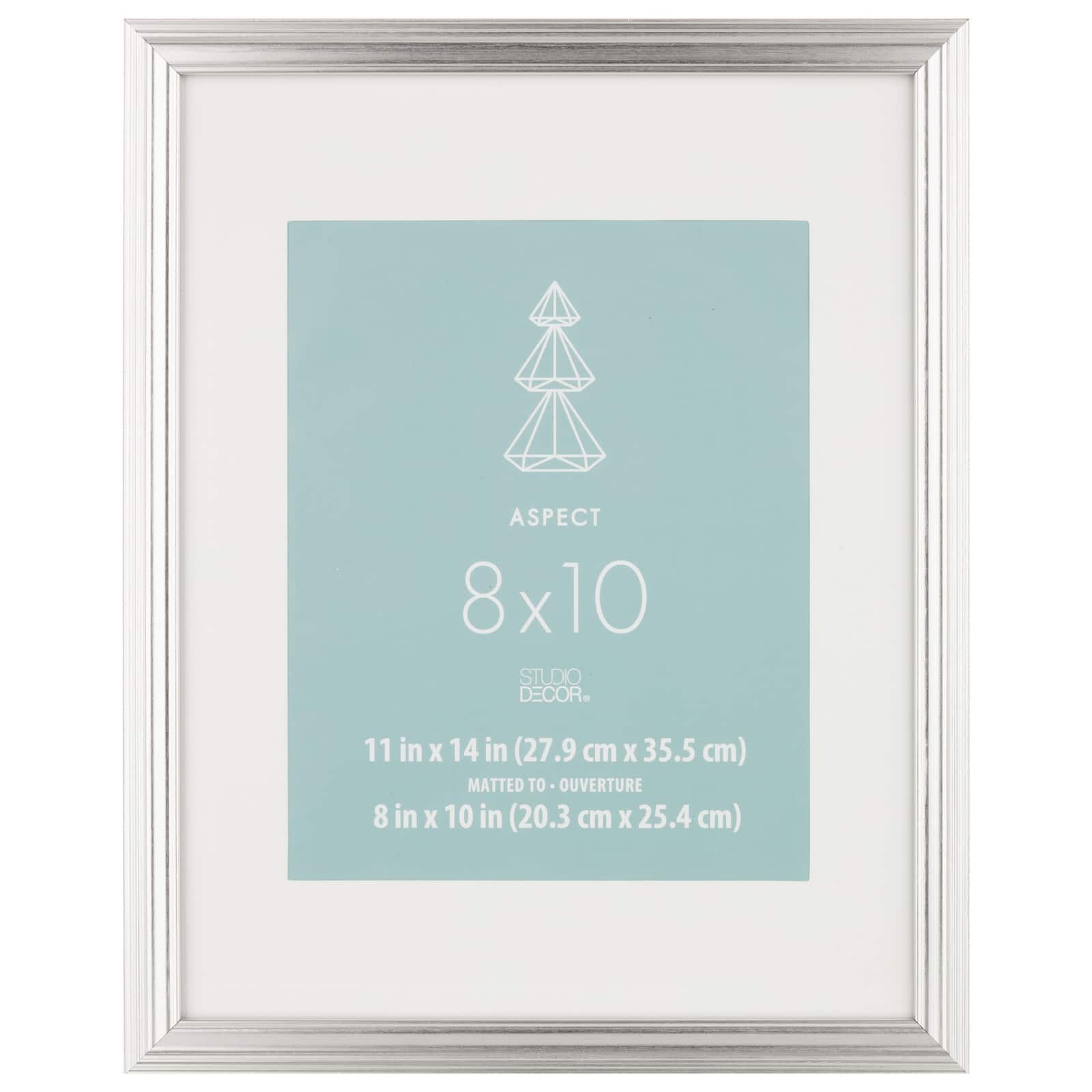 Silver Narrow 8" x 10" with Mat Frame, Aspect by Studio Décor®
