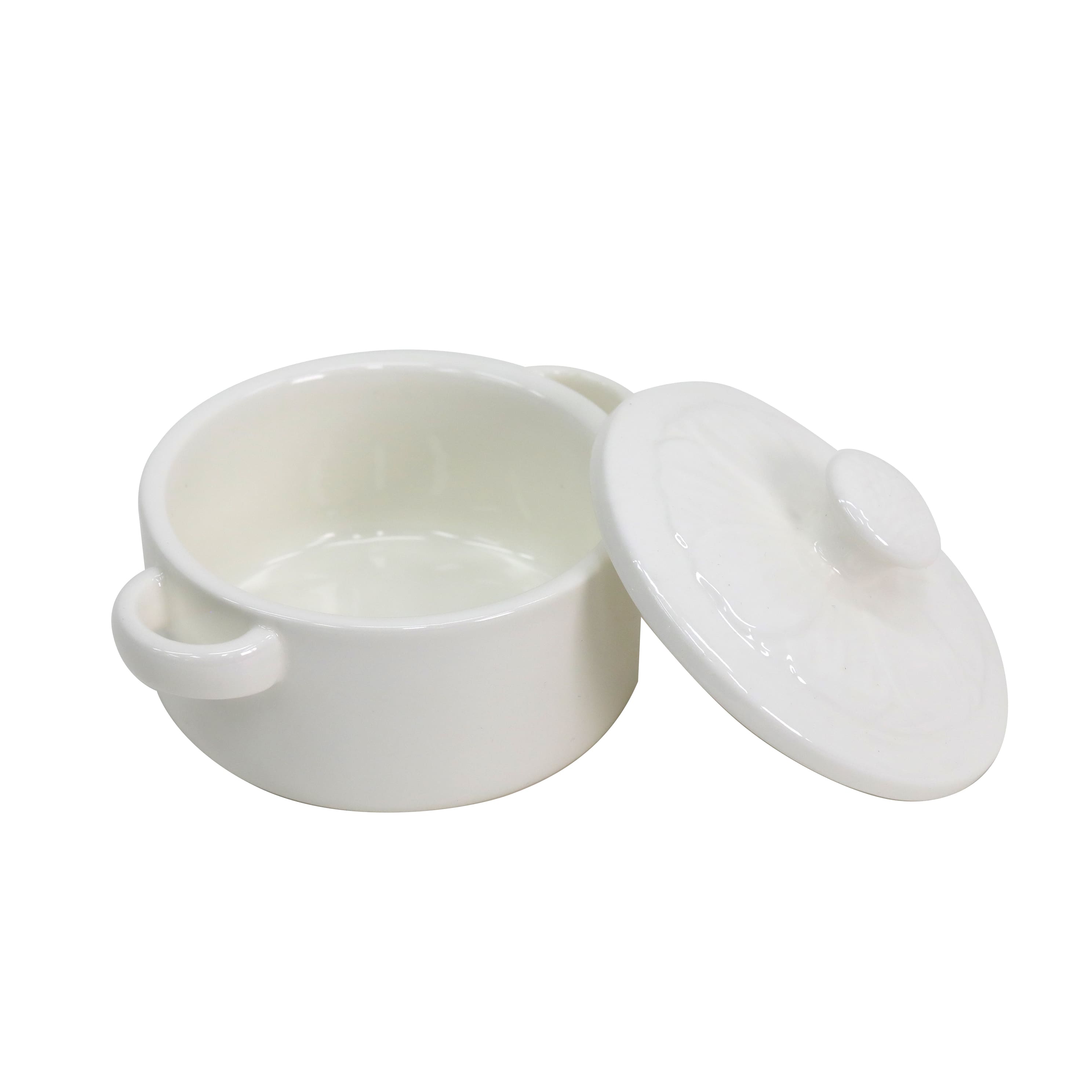 Mini cocotte en c&#xE9;ramique blanche avec couvercle de Celebrate It