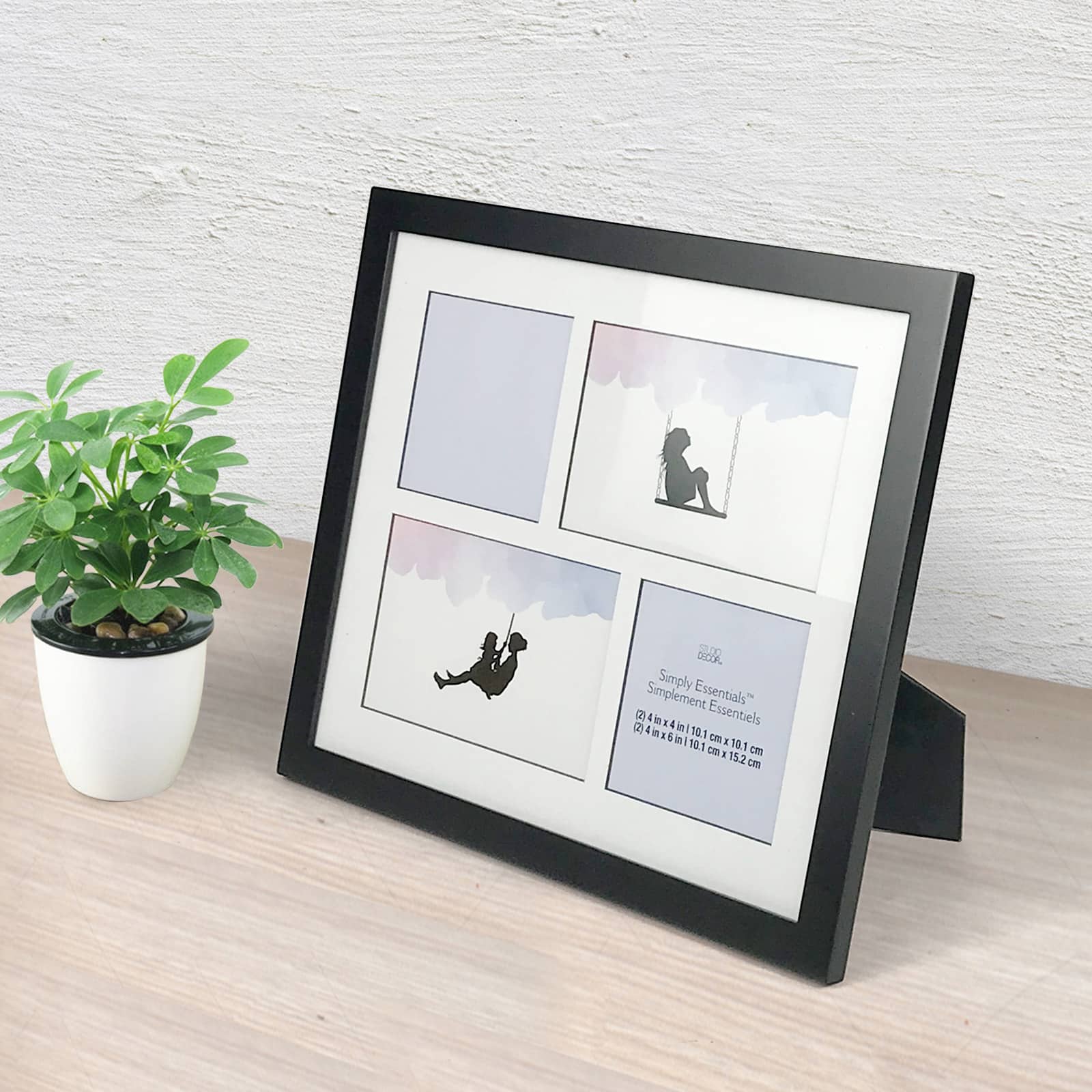 Black 4-Opening Collage Frame, Simply Essentials&#x2122; By Studio D&#xE9;cor&#xAE;