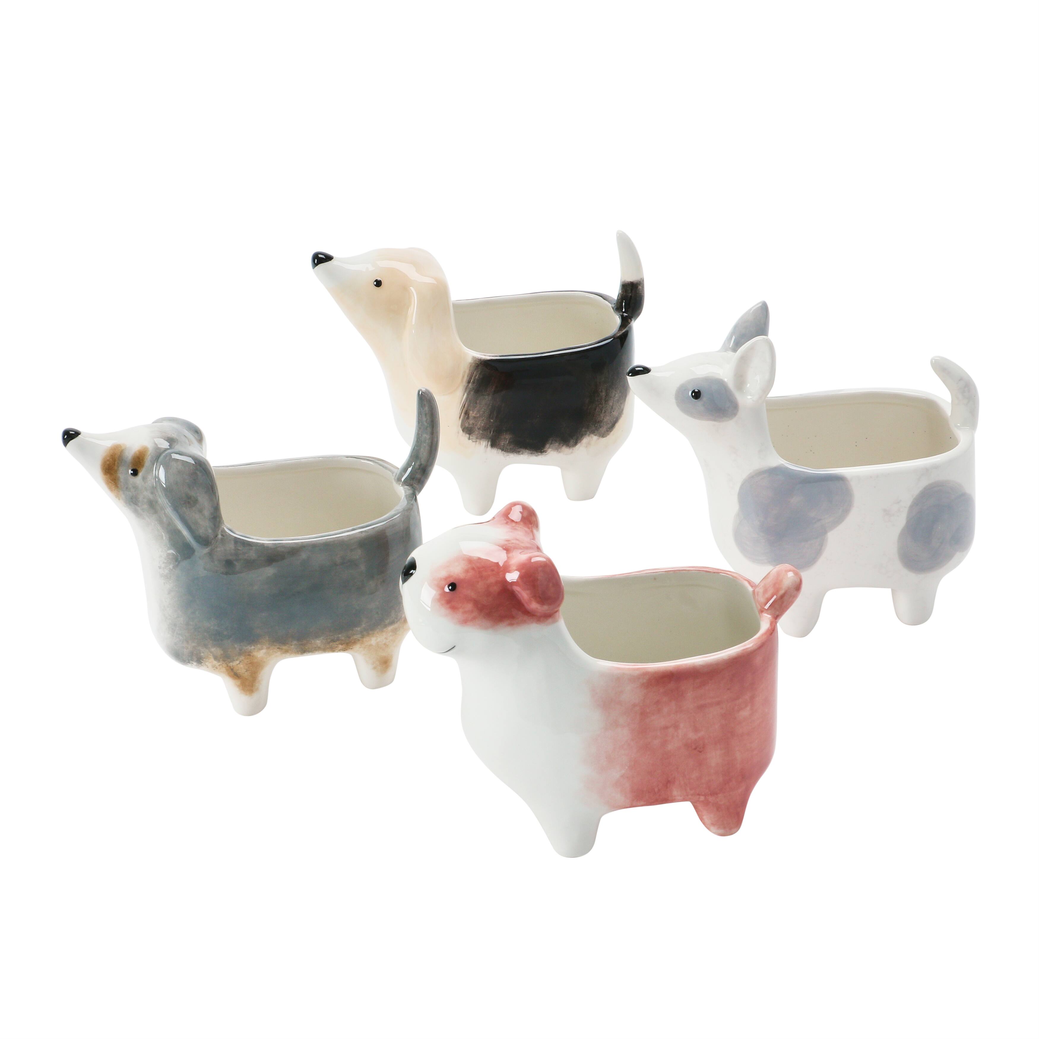 Hello Honey&#xAE; Dolomite Dog Planter Set