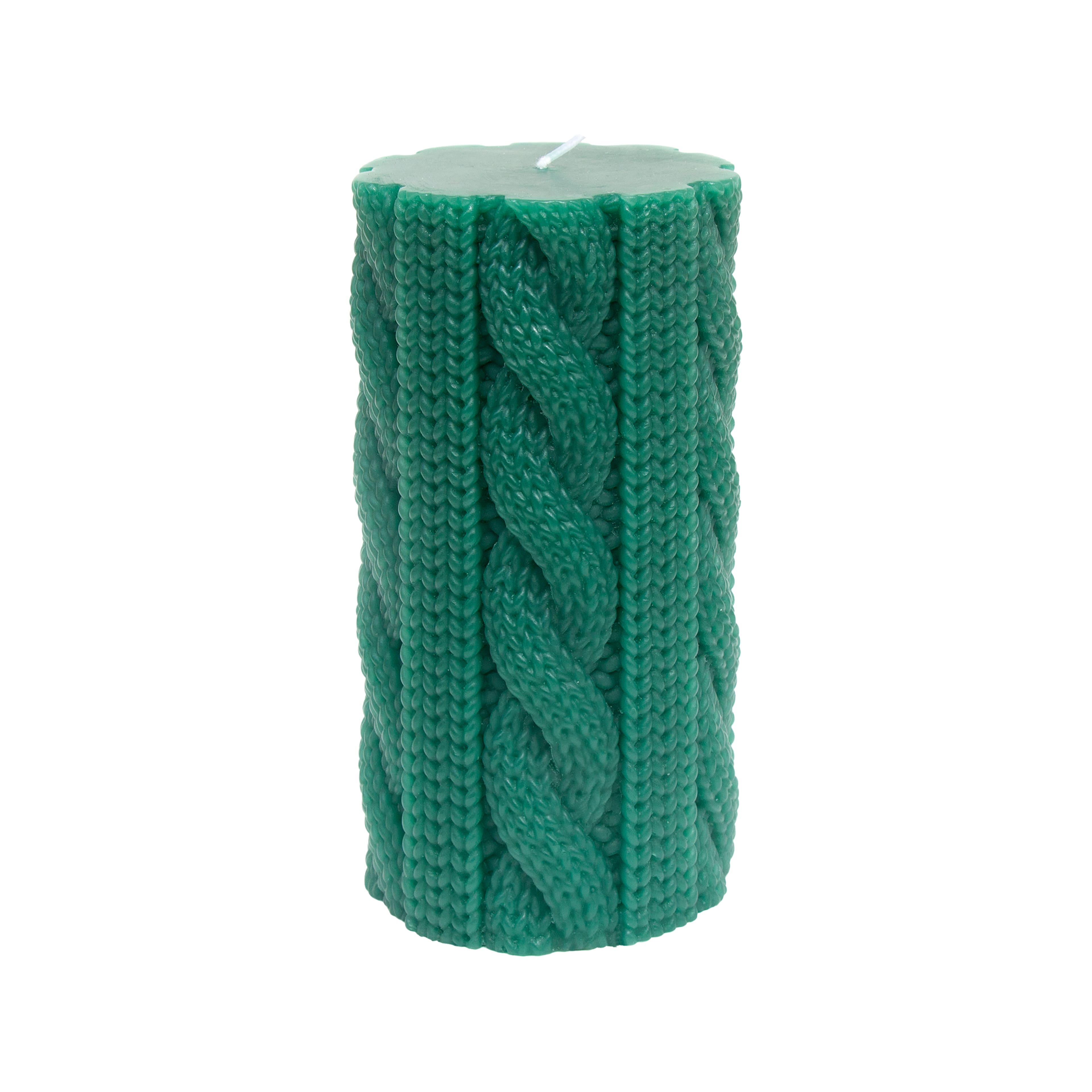 6&#x22; Green Velvet Scented Knit Sweater Pillar Candle by Ashland&#xAE;