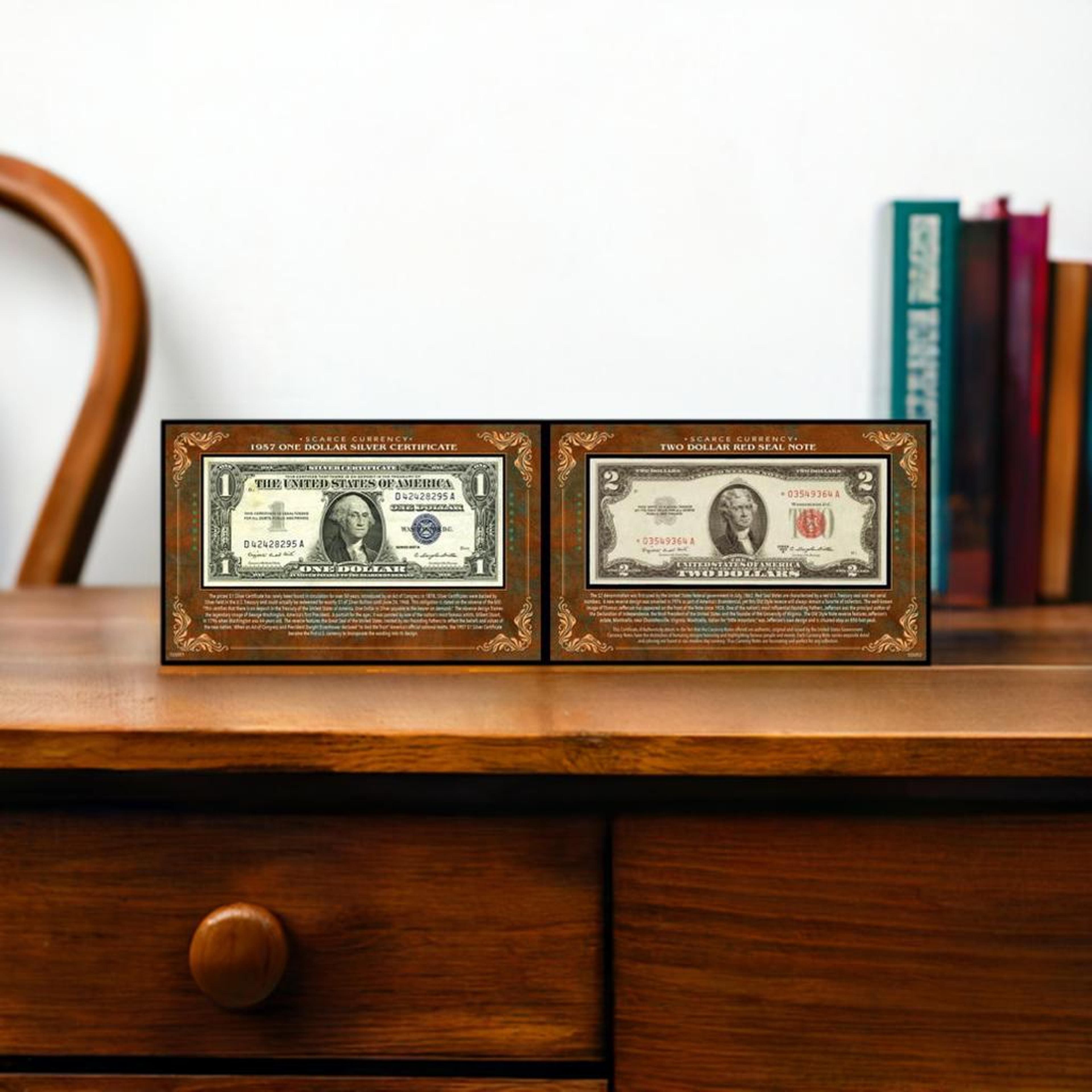 Scarce Currency - 1957 $1 Silver Certificate and $2 Red Seal Note