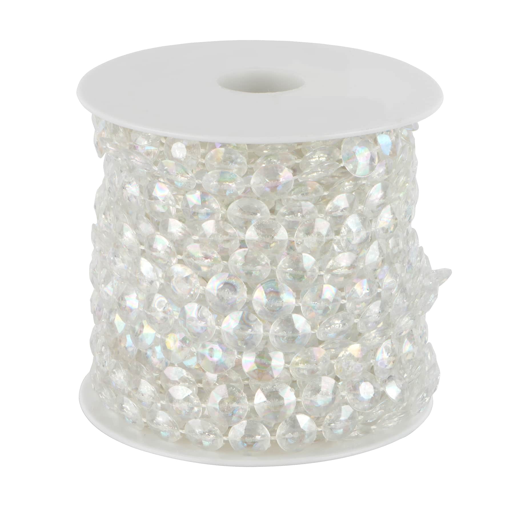 10mm Clear AB Faceted Disc Plastic Bead Garland, 50ft. by Bead Landing&#x2122;