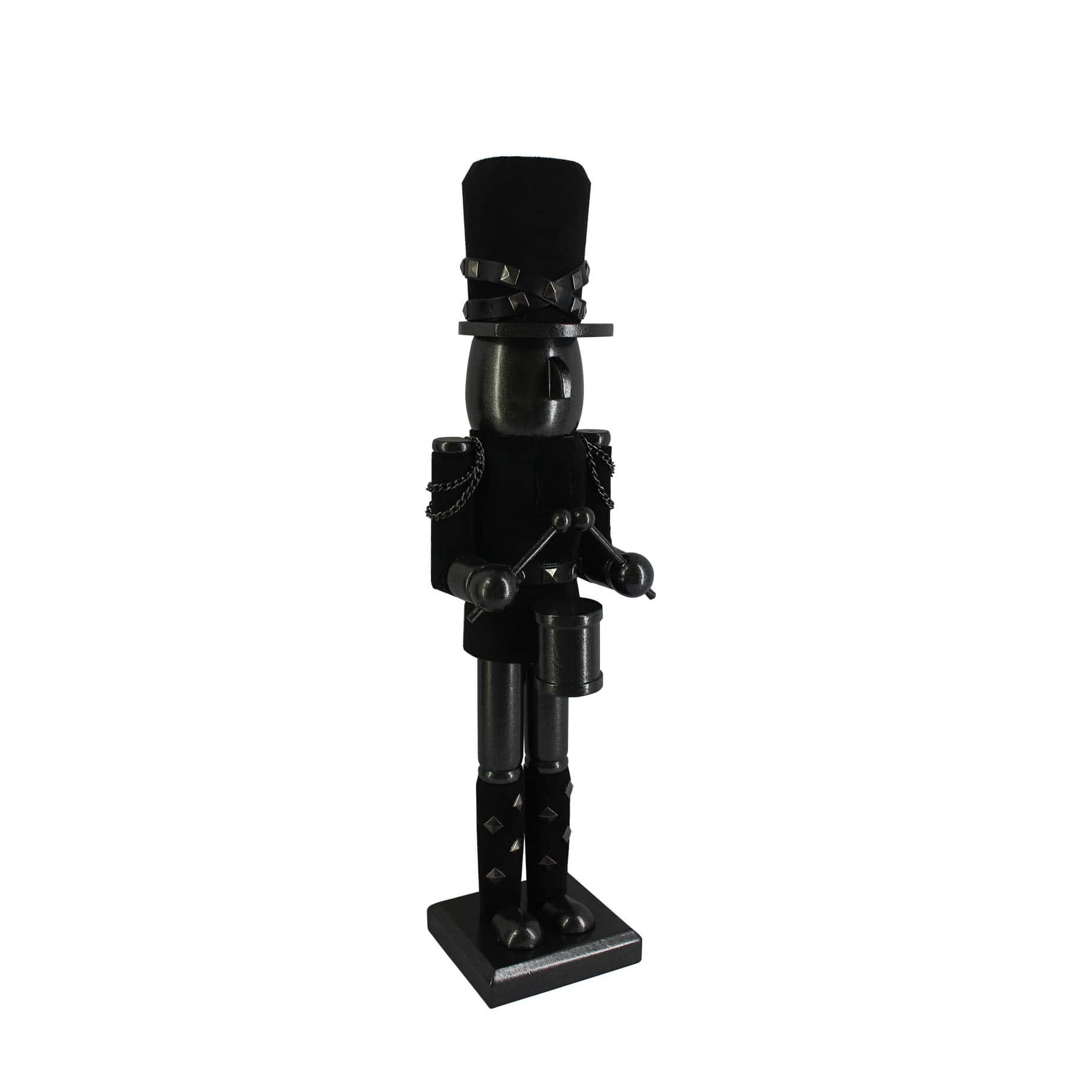 16&#x22; Black Wood Nutcracker with Drum by Ashland&#xAE;
