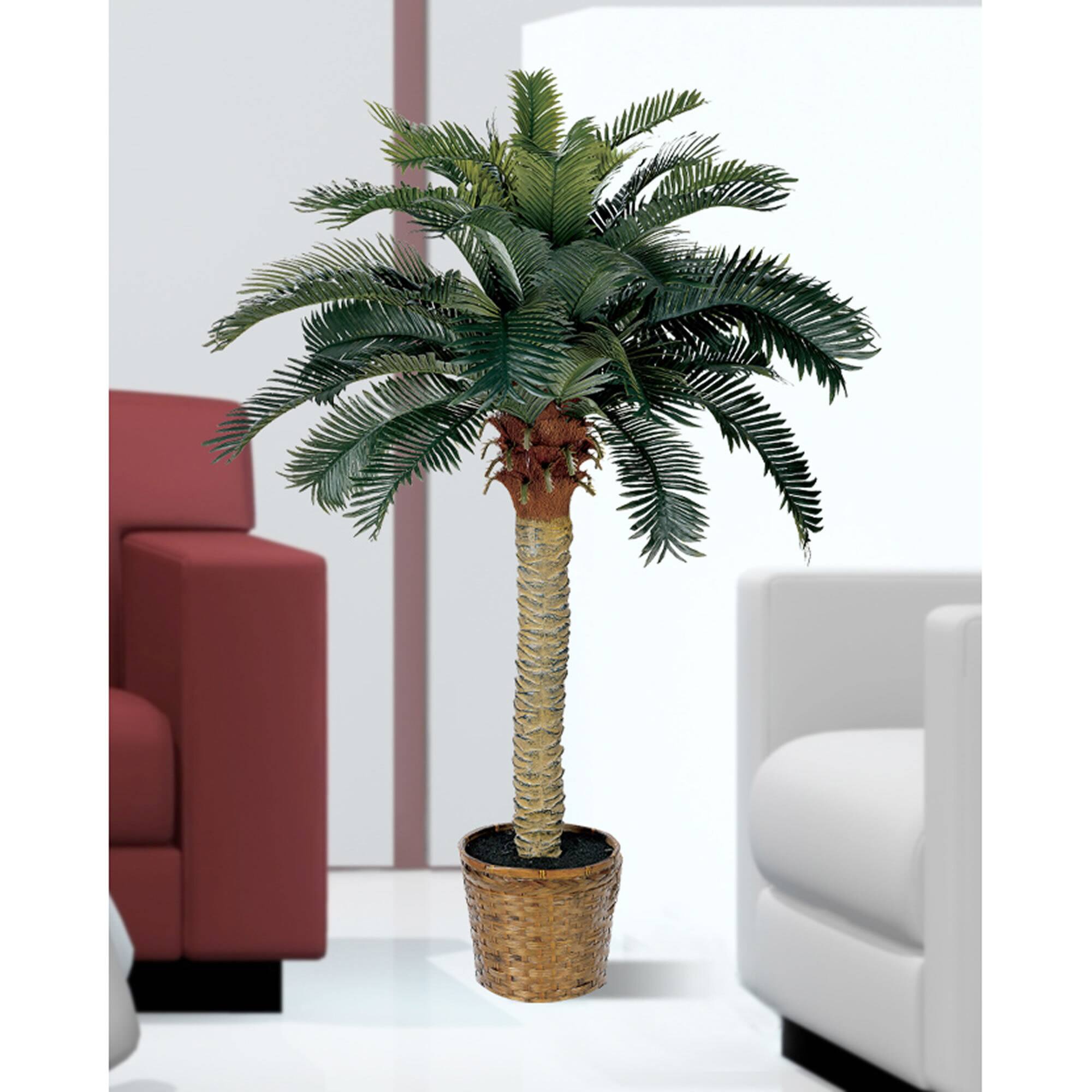 4ft. Sago Silk Palm Tree in Wicker Basket Pot Michaels
