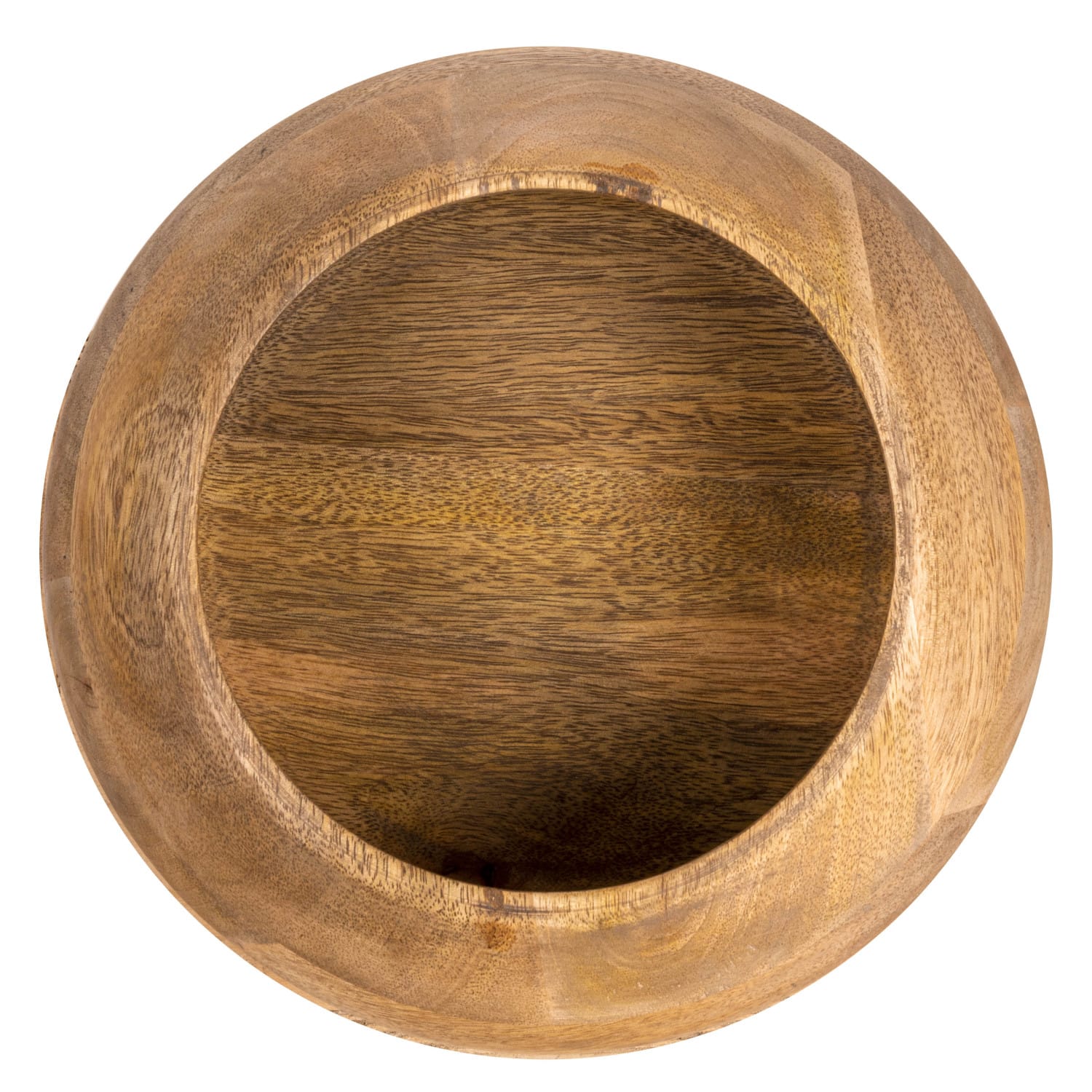 9.2&#x22; Modern Round Wood Bowl