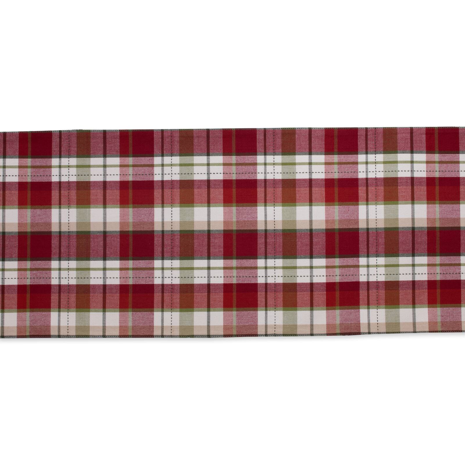 Mountain Trail Plaid Reversible Embellished Table Runner 14" x 72"