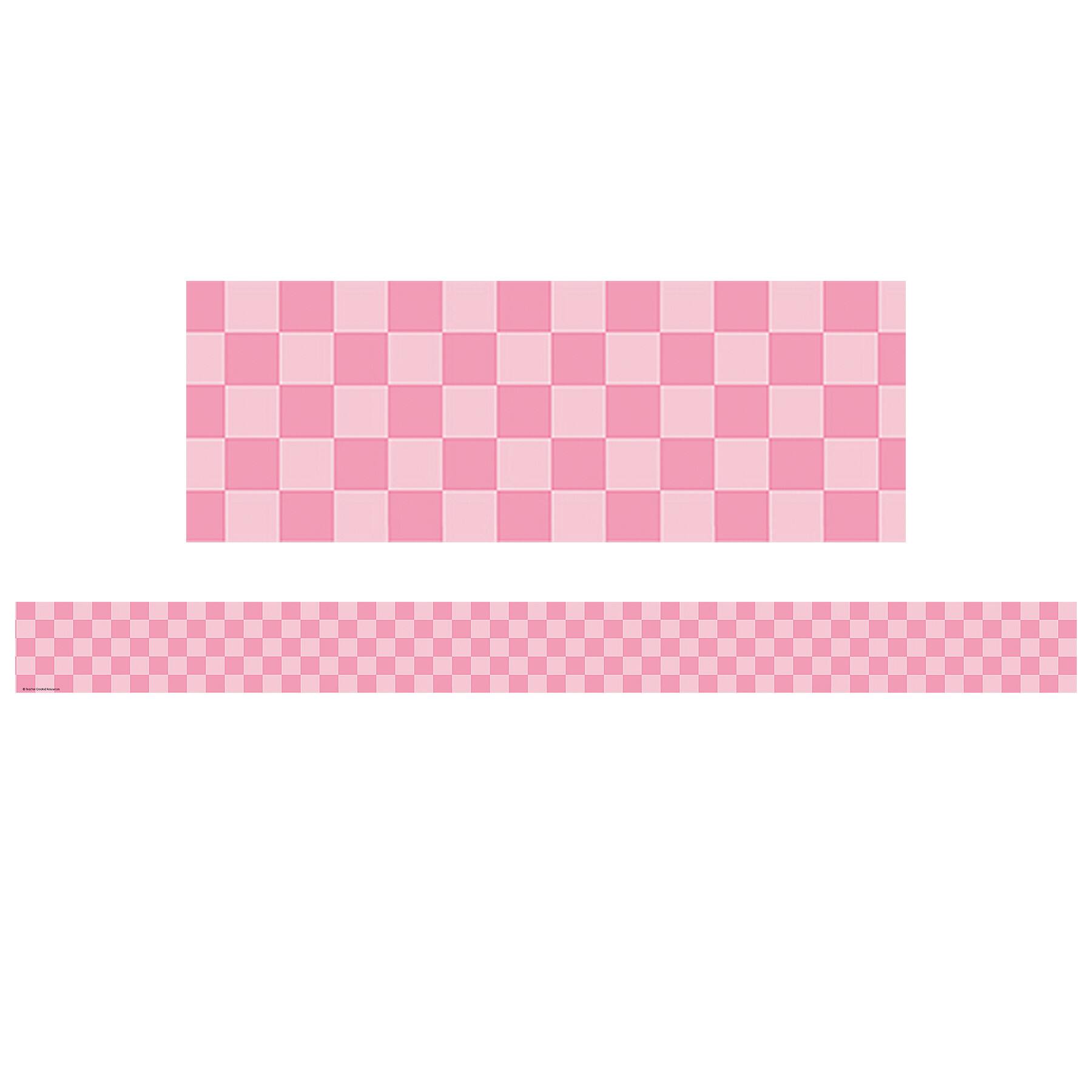 Teacher Created Resources® Cool for School Pink Checkers Border Trim, 6 Packs of 12