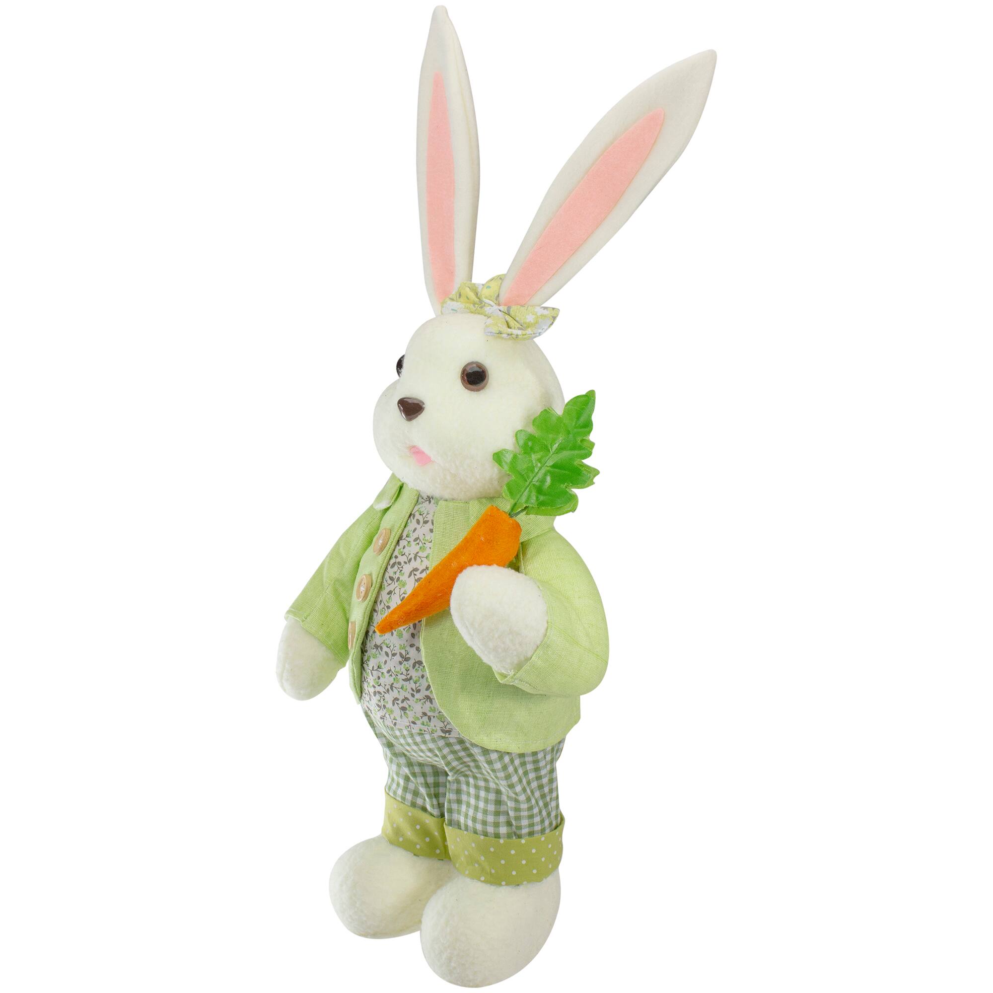 20" White & Green Standing Rabbit Easter Figure