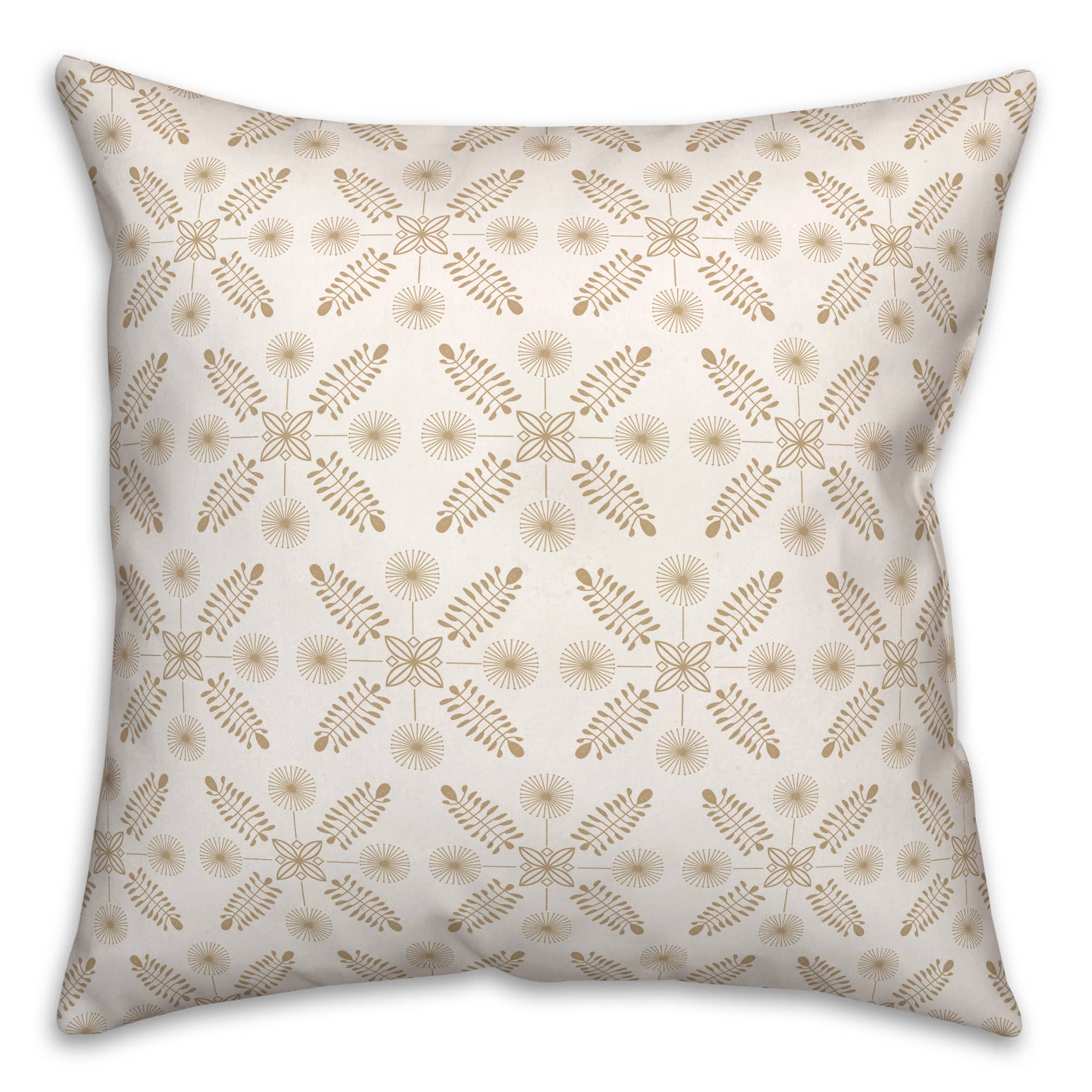 Mod Medallion Pattern Gold 18" x 18" Throw Pillow