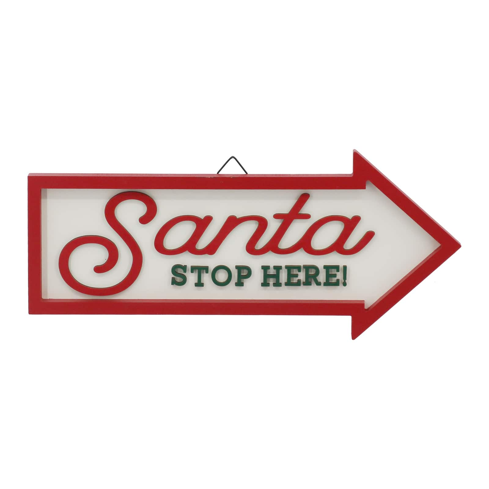 16&#x22; x 7&#x22; Santa Stop Here Directional Wall D&#xE9;cor by Ashland&#xAE;