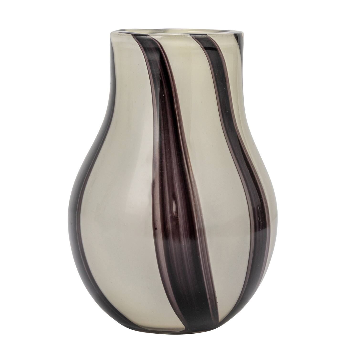 Hello Honey&#xAE; 7.75&#x22; Black &#x26; White Striped Glass Vase