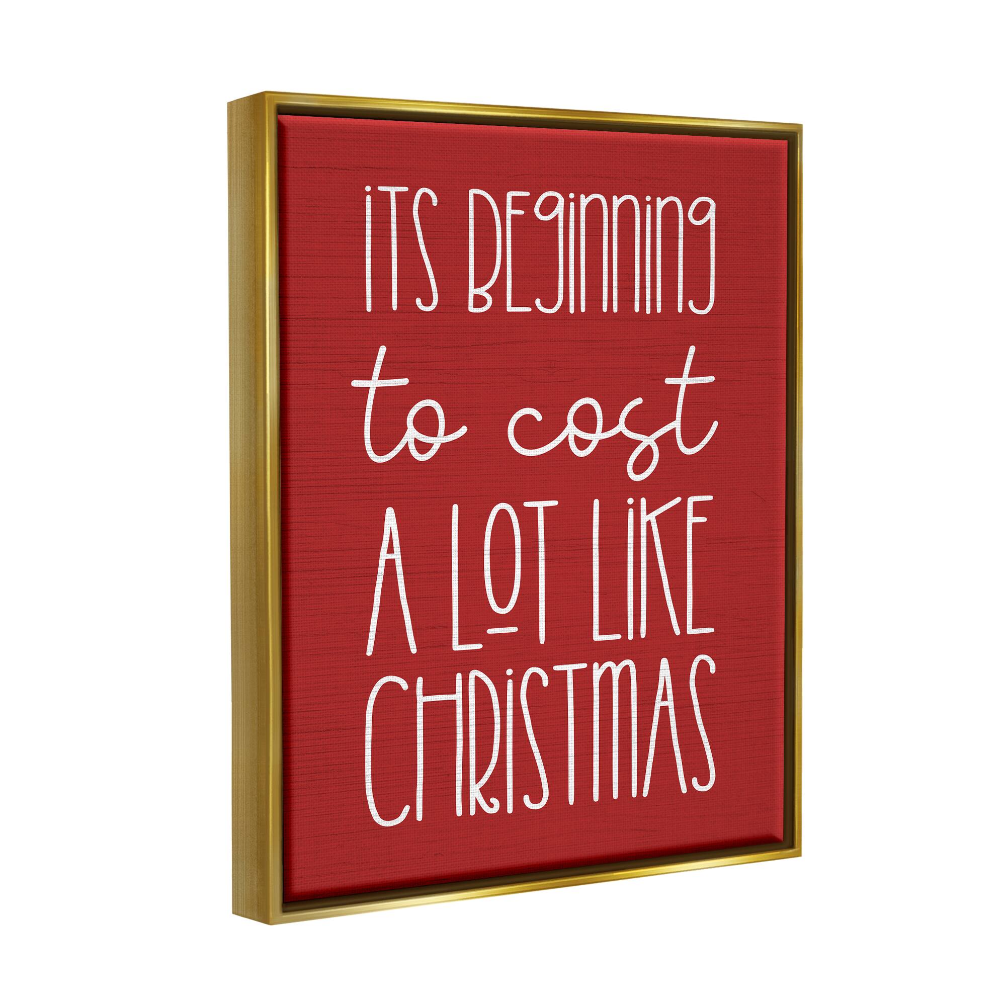 Stupell Industries Cost A Lot Like Christmas Funny Phrase Framed Floater Canvas Wall Art