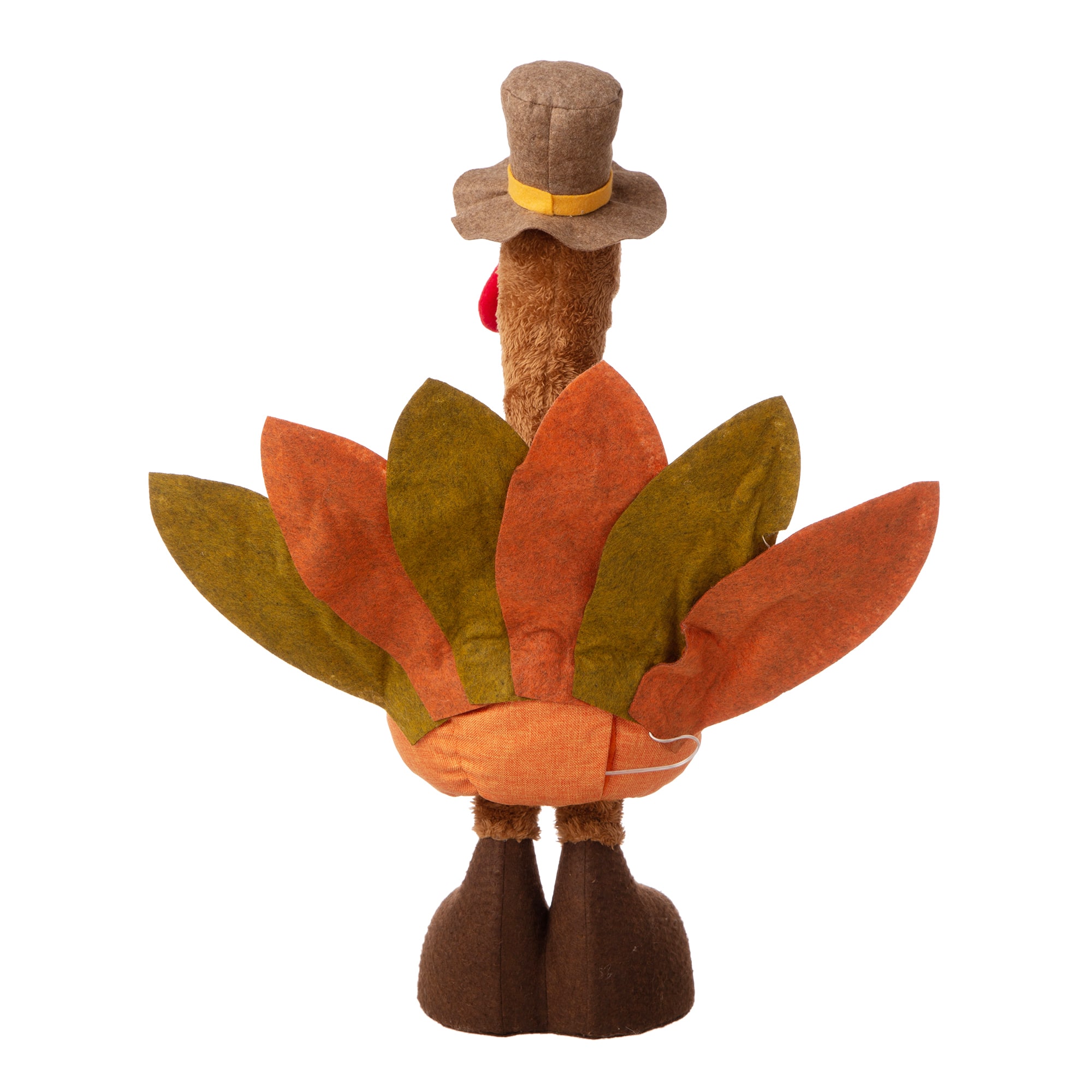 Glitzhome&#xAE; Lighted Fabric Turkey Standing D&#xE9;cor with Telescoping Legs &#x26; Timer