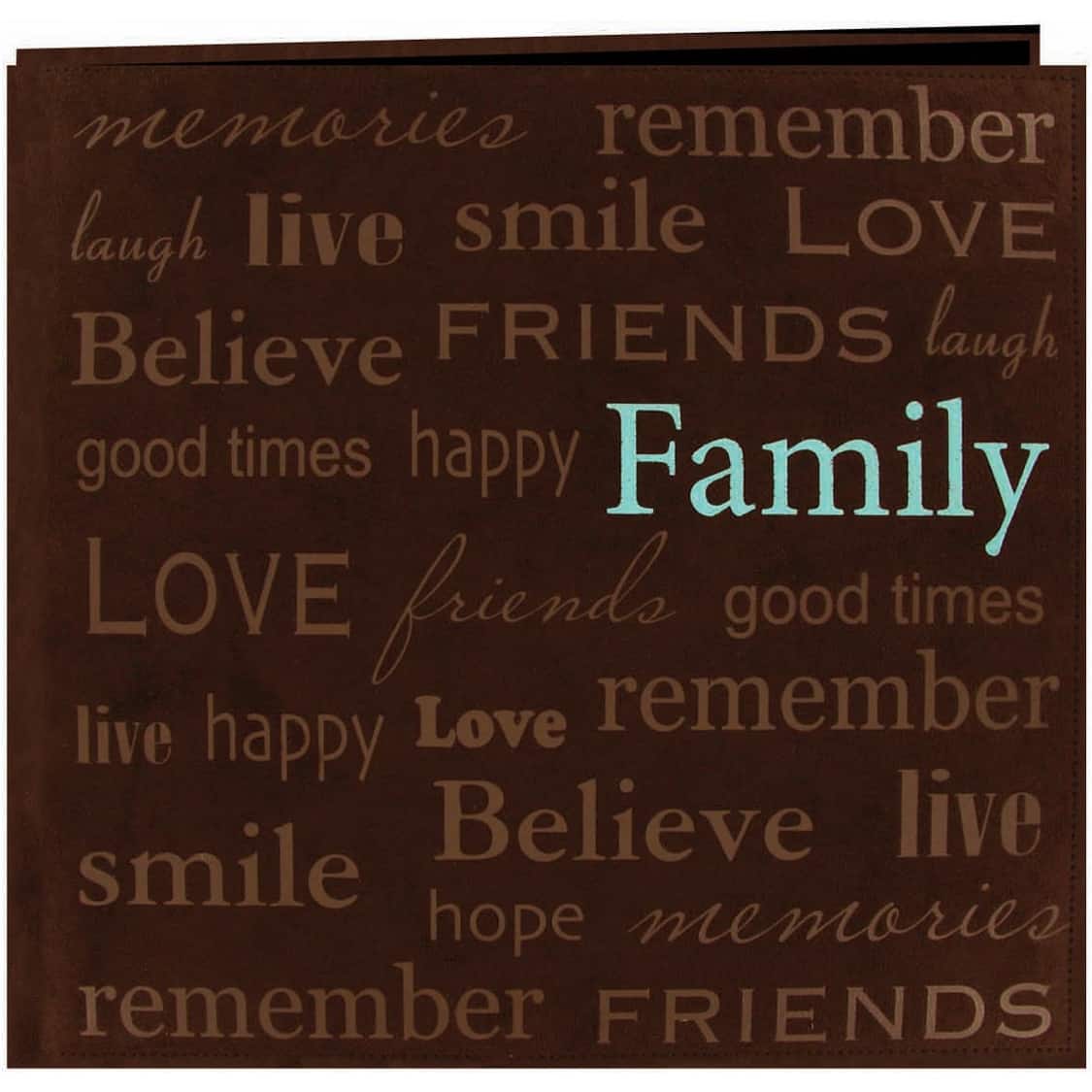 Pioneer® Family Text Faux Suede Post Bound Album, 12" x 12"
