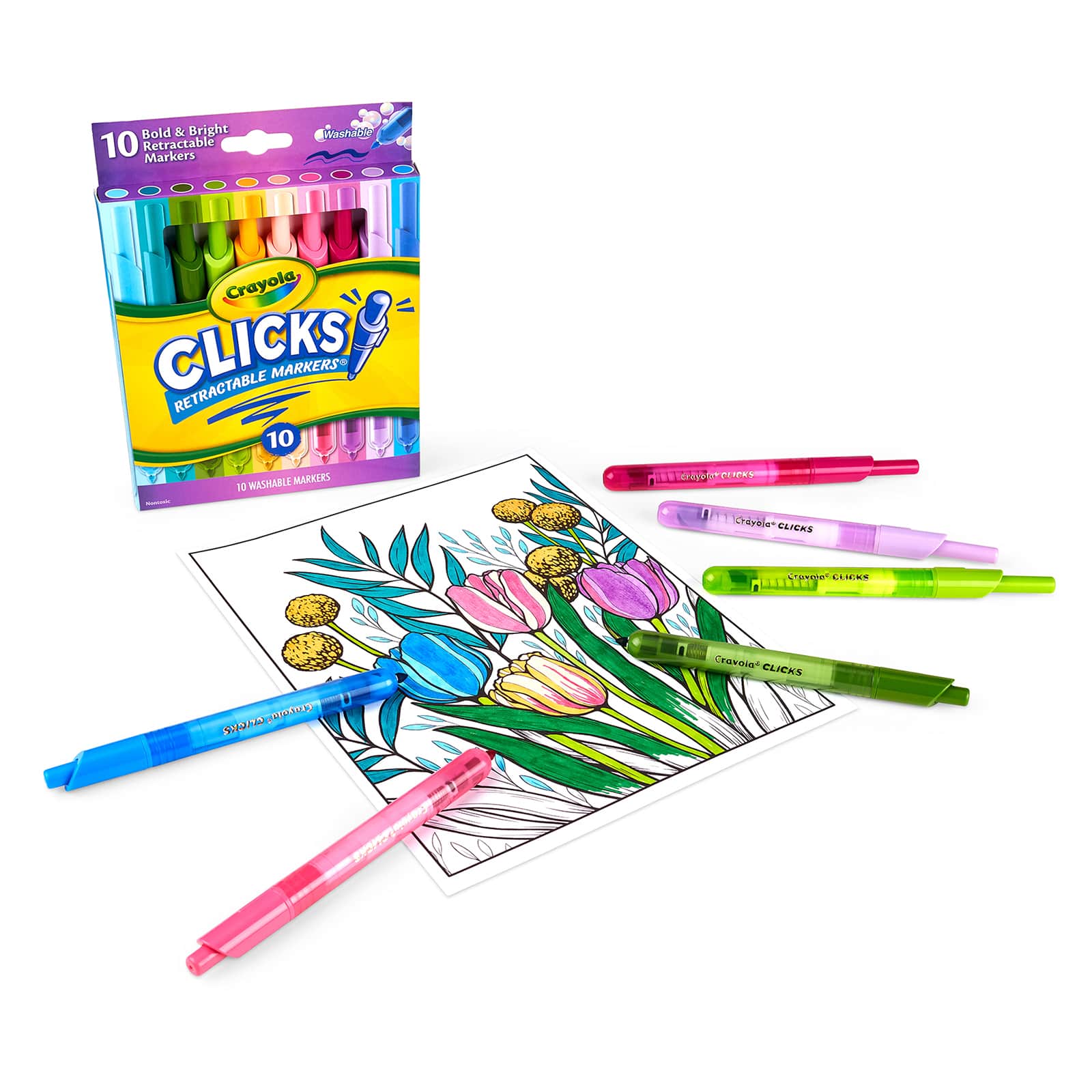 Crayola® Washable CLICKS Bold/Brignt Retractable Markers