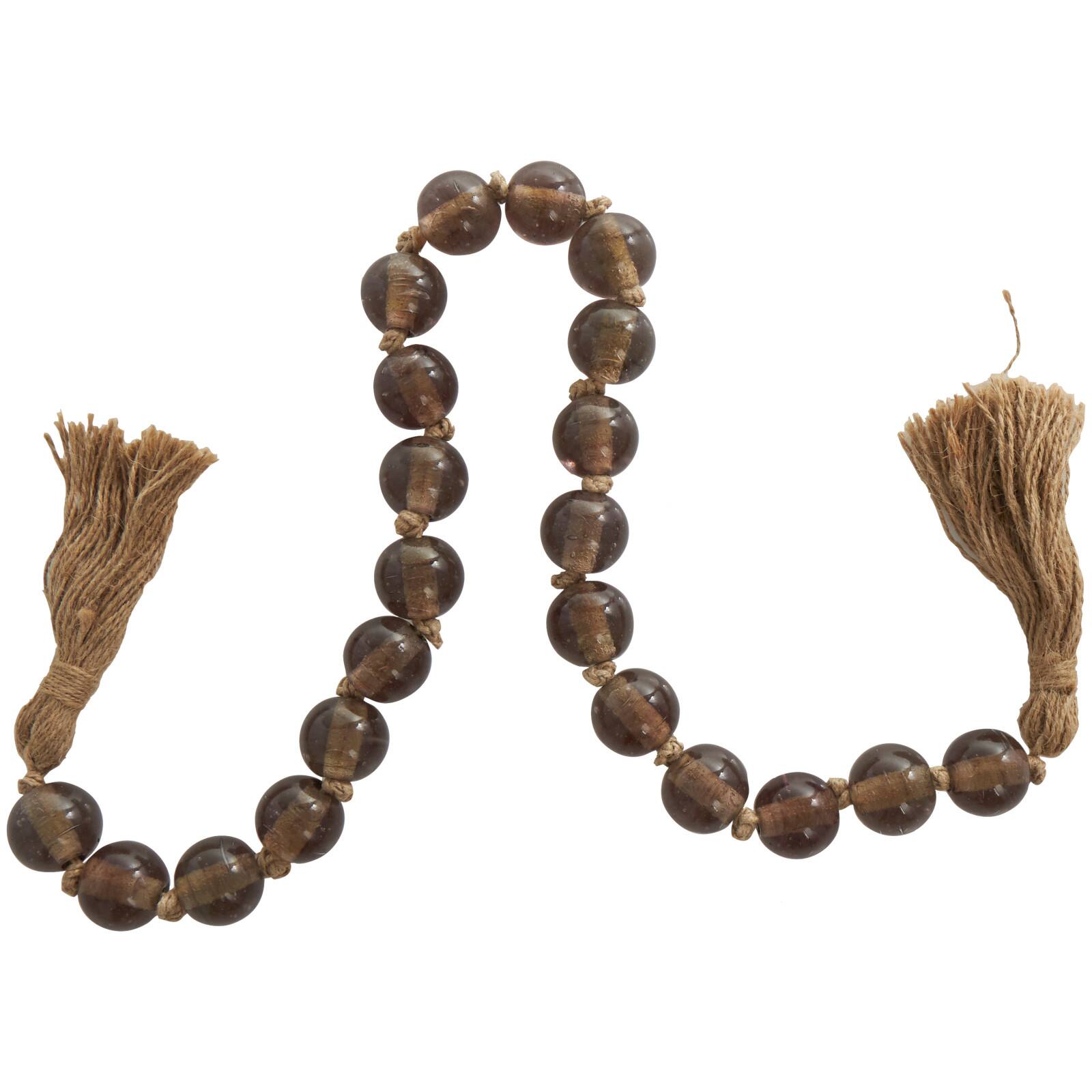 4ft. Glass Handmade Round Beaded Garland with Tassel
