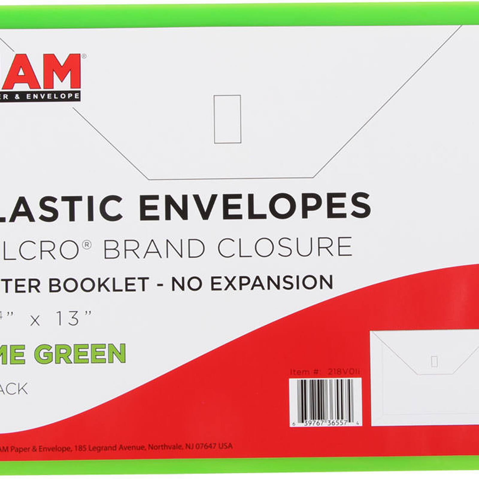 JAM Paper Booklet Plastic Envelopes with Hook &#x26; Loop Closure, 24ct.