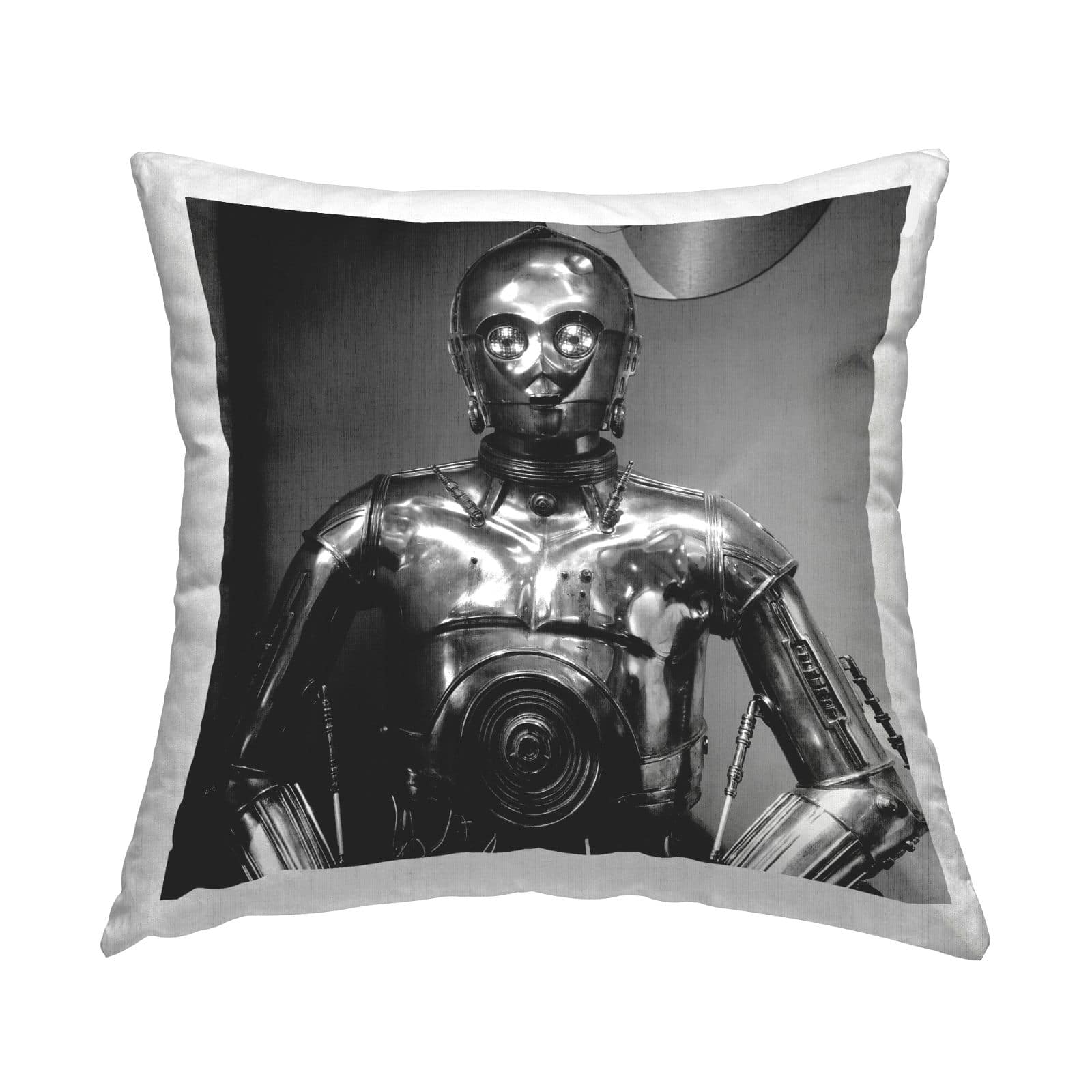 Stupell Industries Iconic Robot Science Fiction Monochrome Character Throw Pillow, 18" x 18"