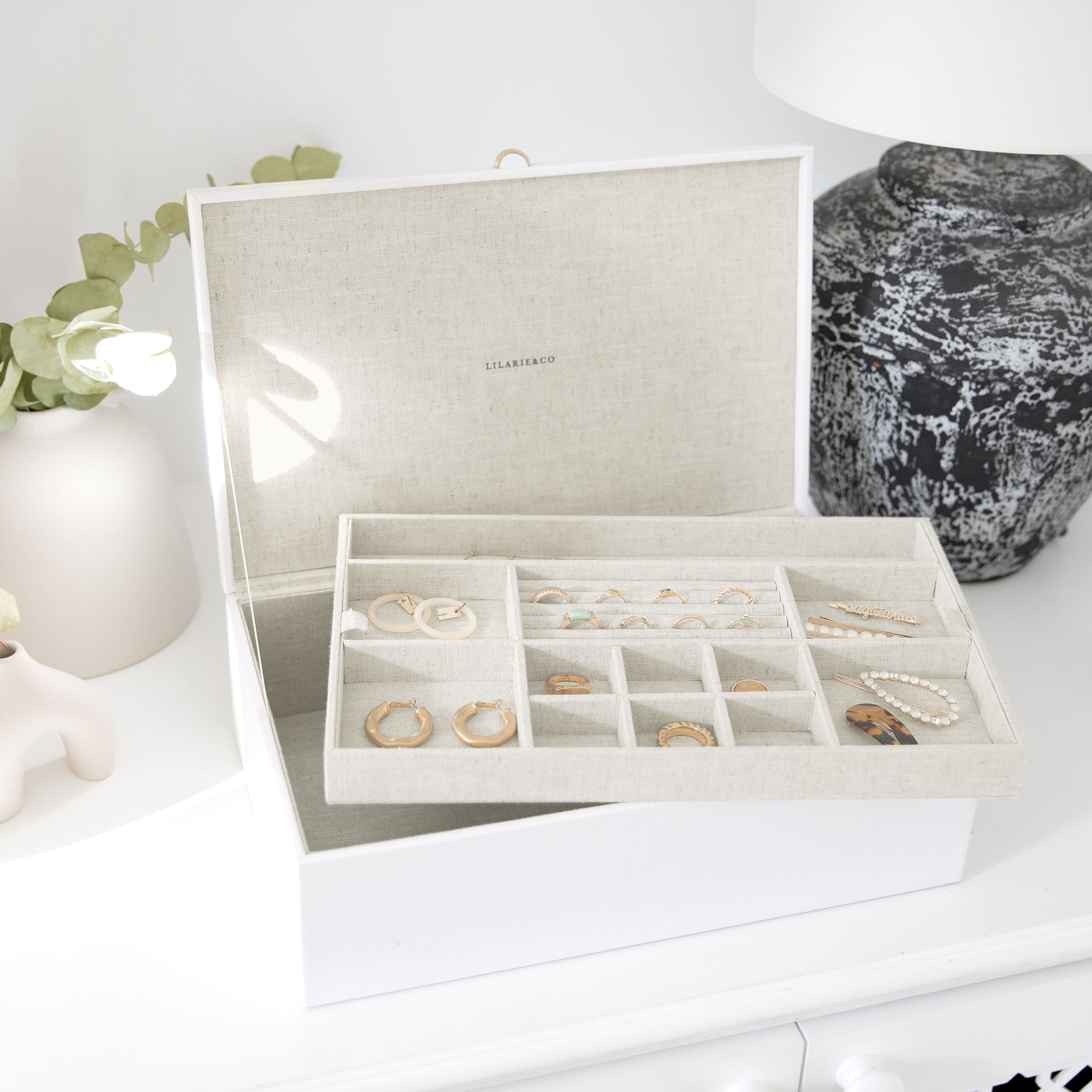 Lilarie & Co. Medium Jewellery Box with Removable Tray