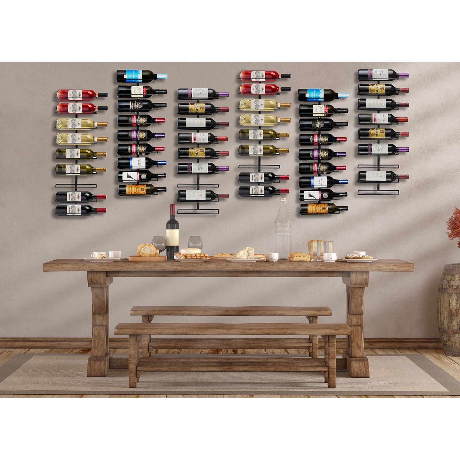 Sorbus 9-Bottle Wall Mounted Wine Rack, 2ct.
