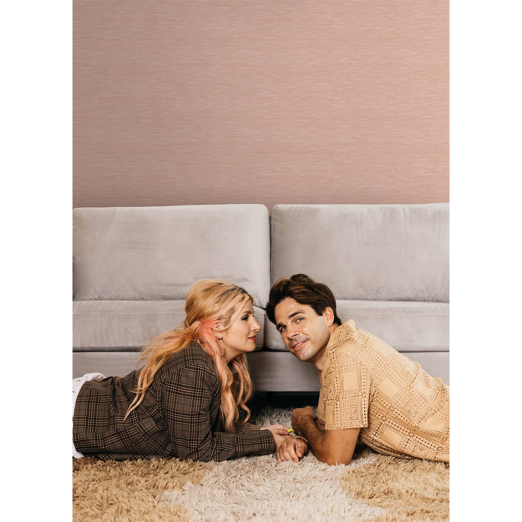 RoomMates Mr. Kate Stella Grasscloth Peel & Stick Wallpaper