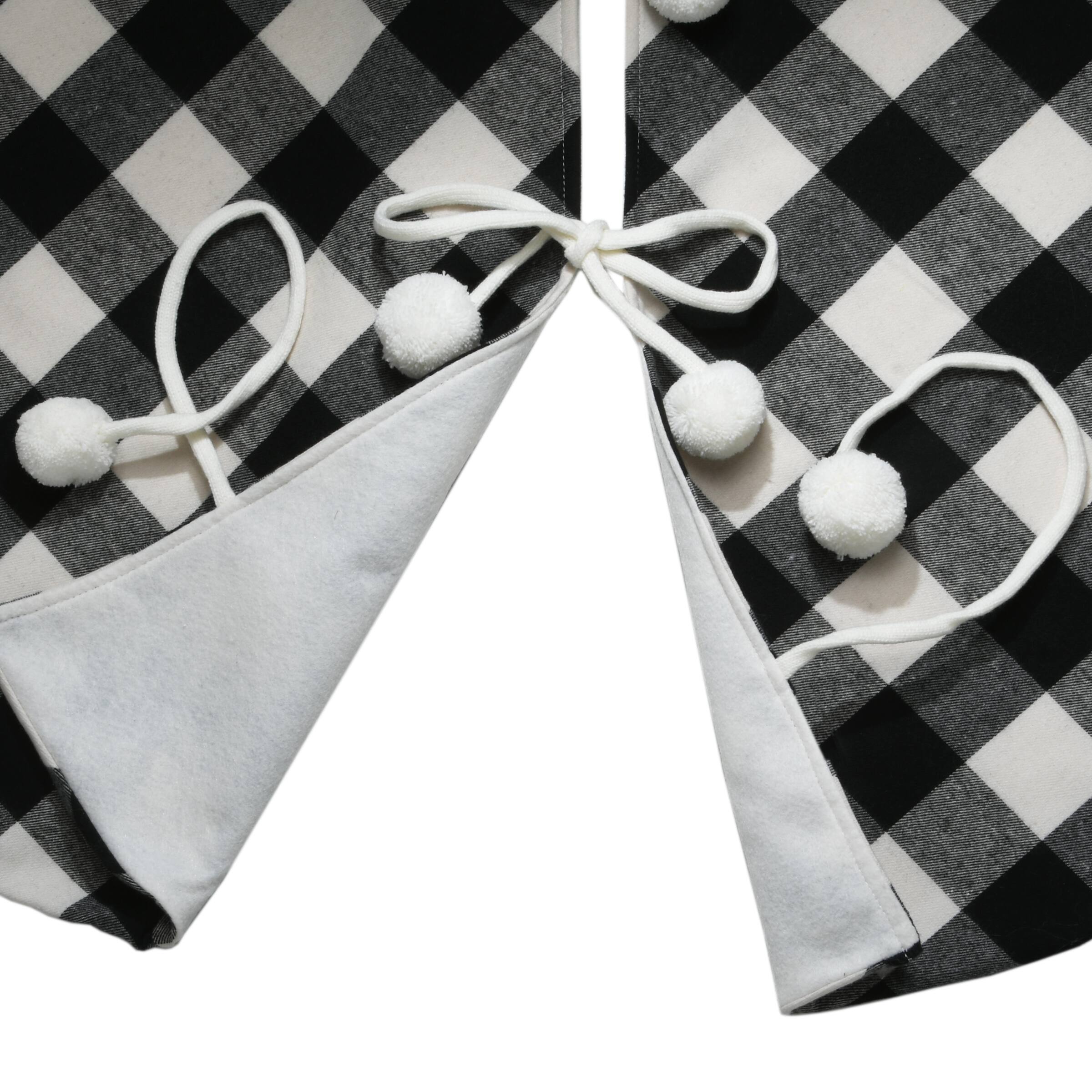 48&#x22; General Store Collection Black &#x26; White Plaid Tree Skirt
