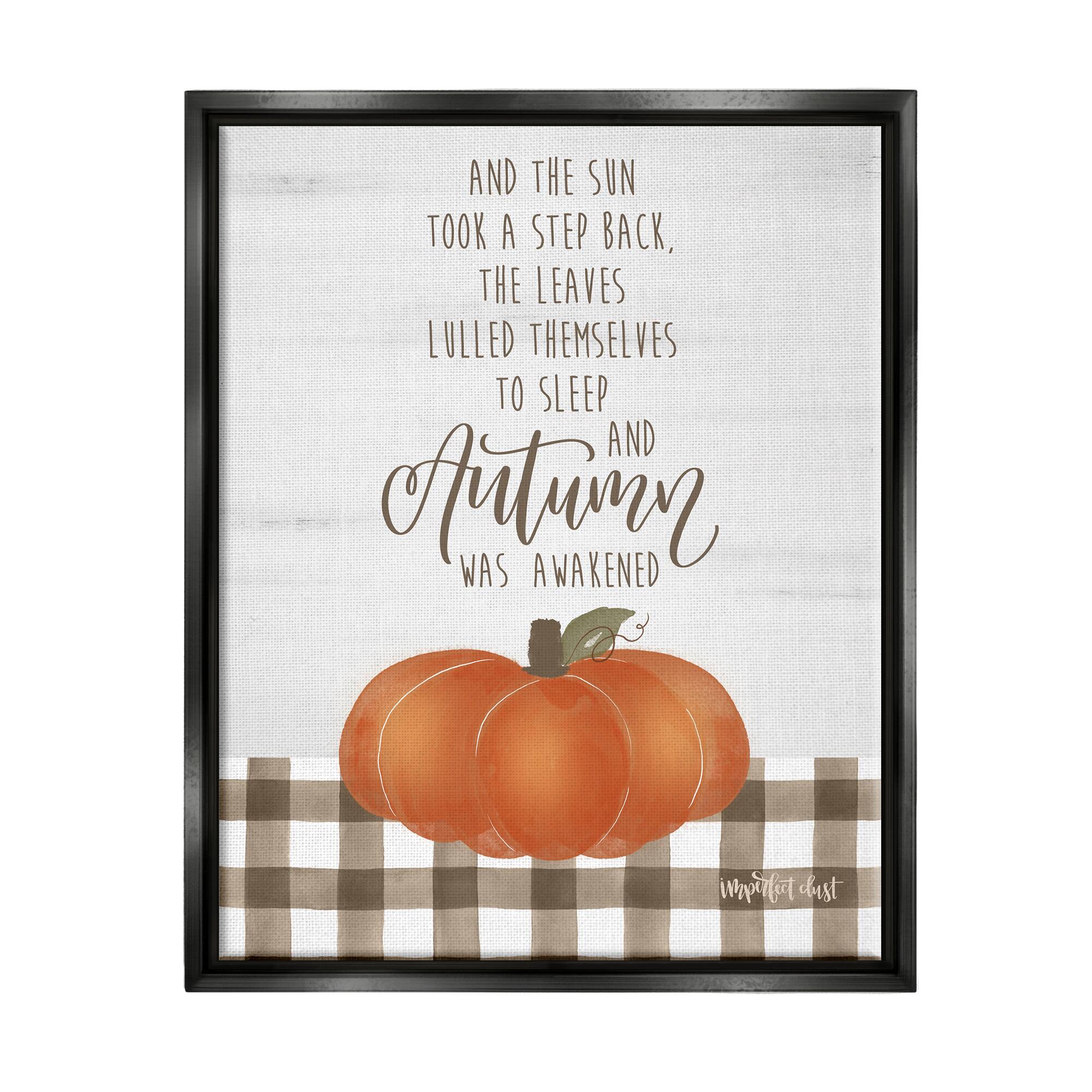 Stupell Industries Autumn Seasonal Phrase Framed Floater Canvas Wall Art