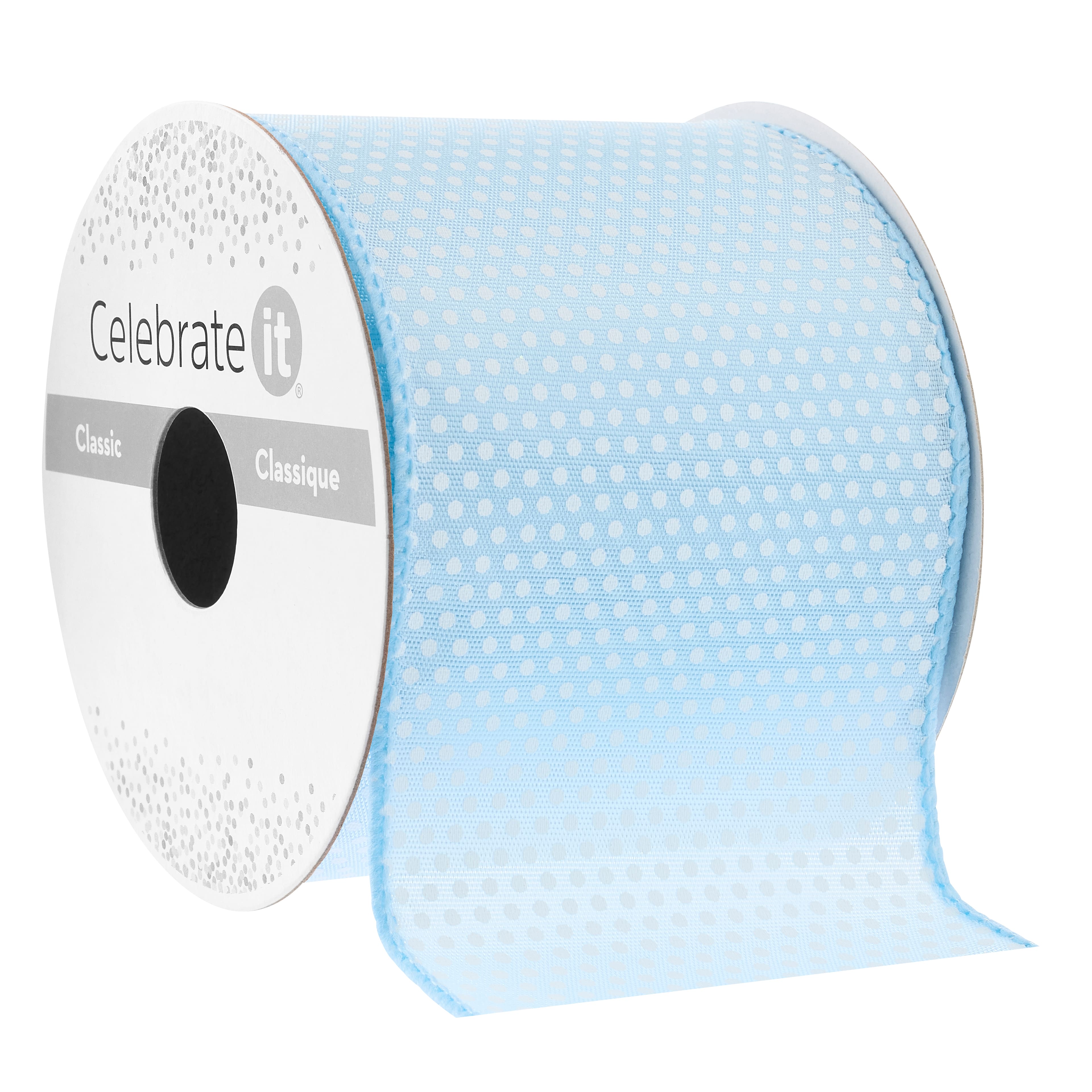 2.5&#x22; x 3yd. Taffeta Wired Polka Dot Ribbon by Celebrate It&#x2122; Classic