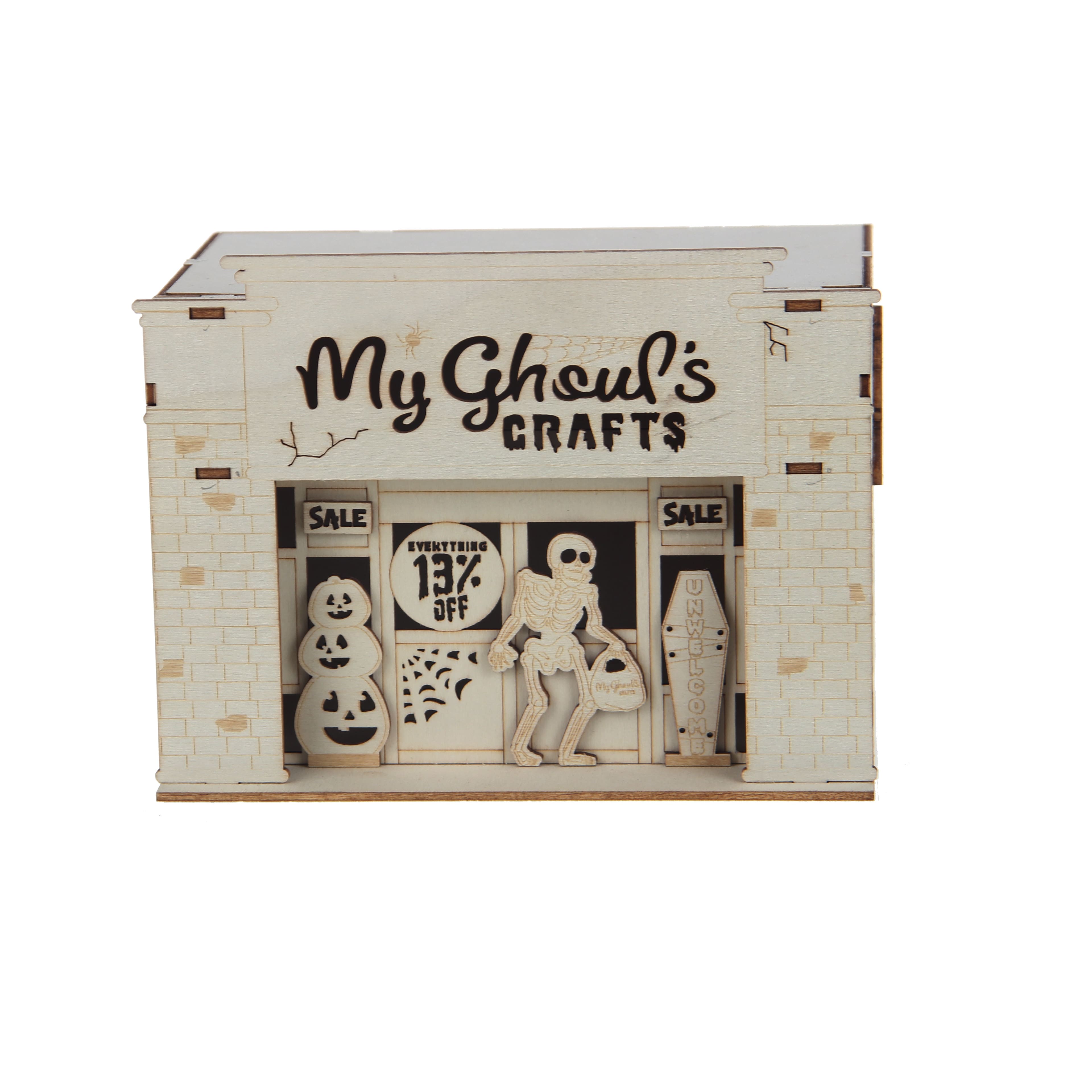 6.75&#x22; DIY Village My Ghoul&#x27;s Crafts LED Wood D&#xE9;cor by Make Market&#xAE;