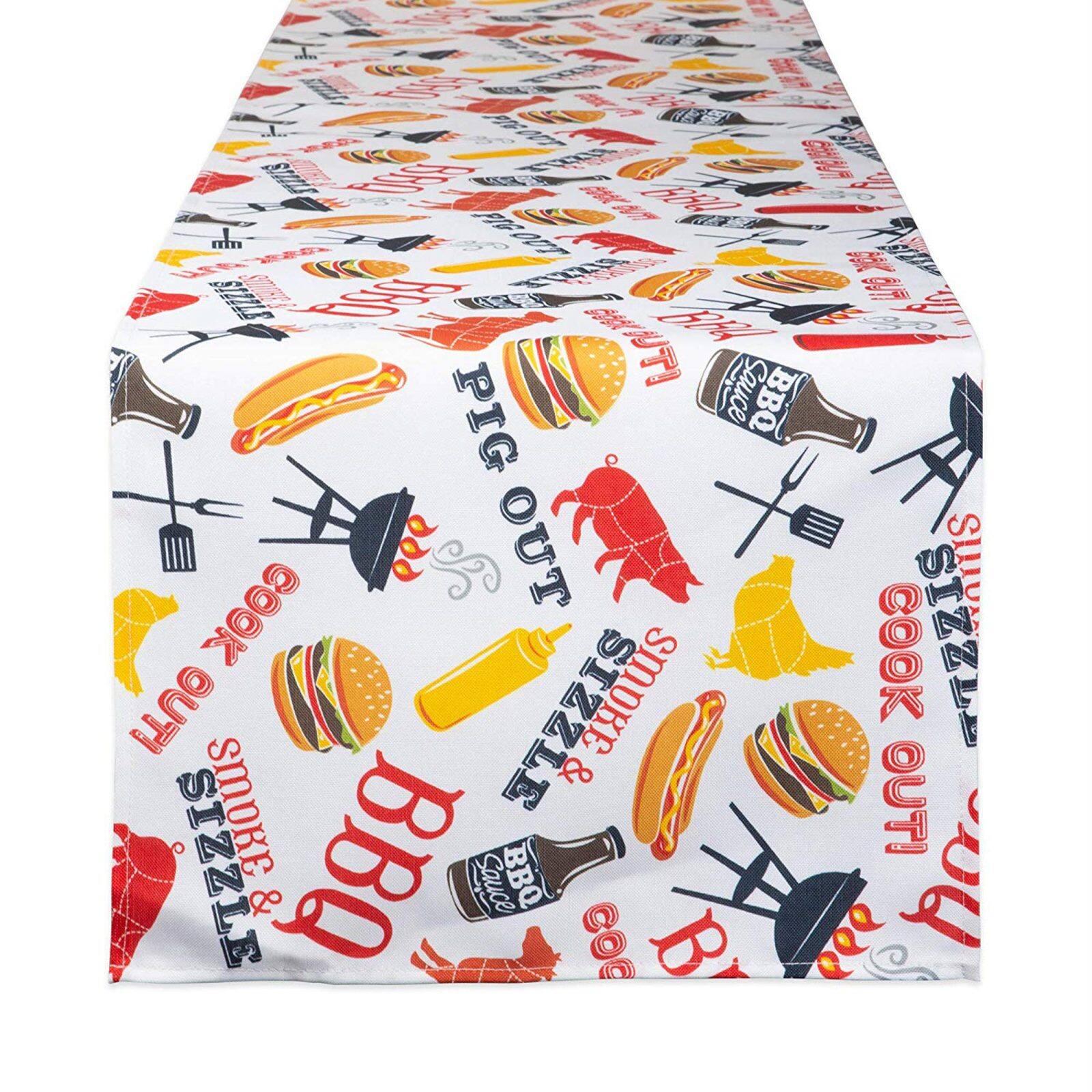 DII® 72" BBQ Fun Print Outdoor Table Runner