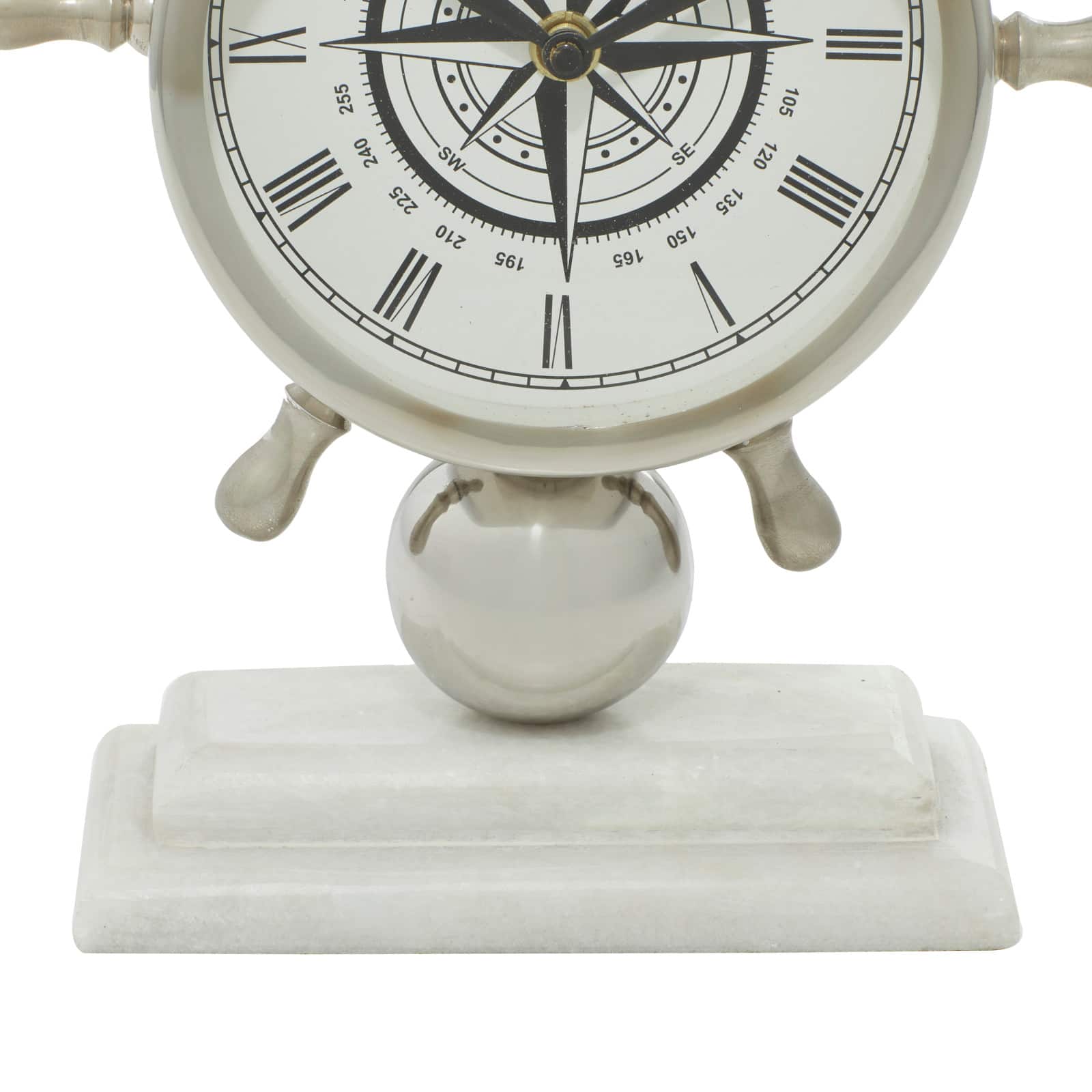 9&#x22; Silver Stainless Steel &#x26; Ceramic Boat Helm Clock