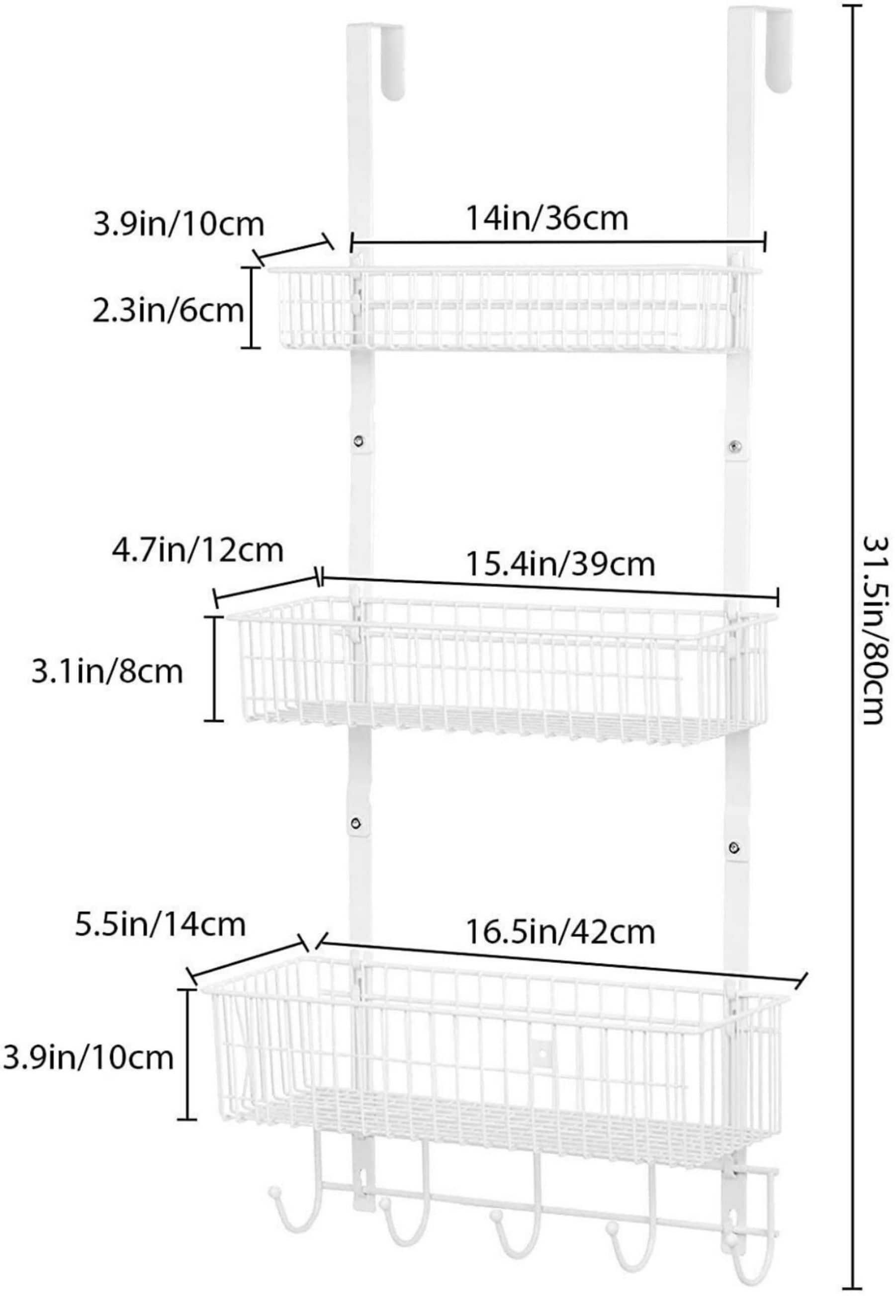 NEX&#x2122; White Over The Door Hanging Organizer Rack