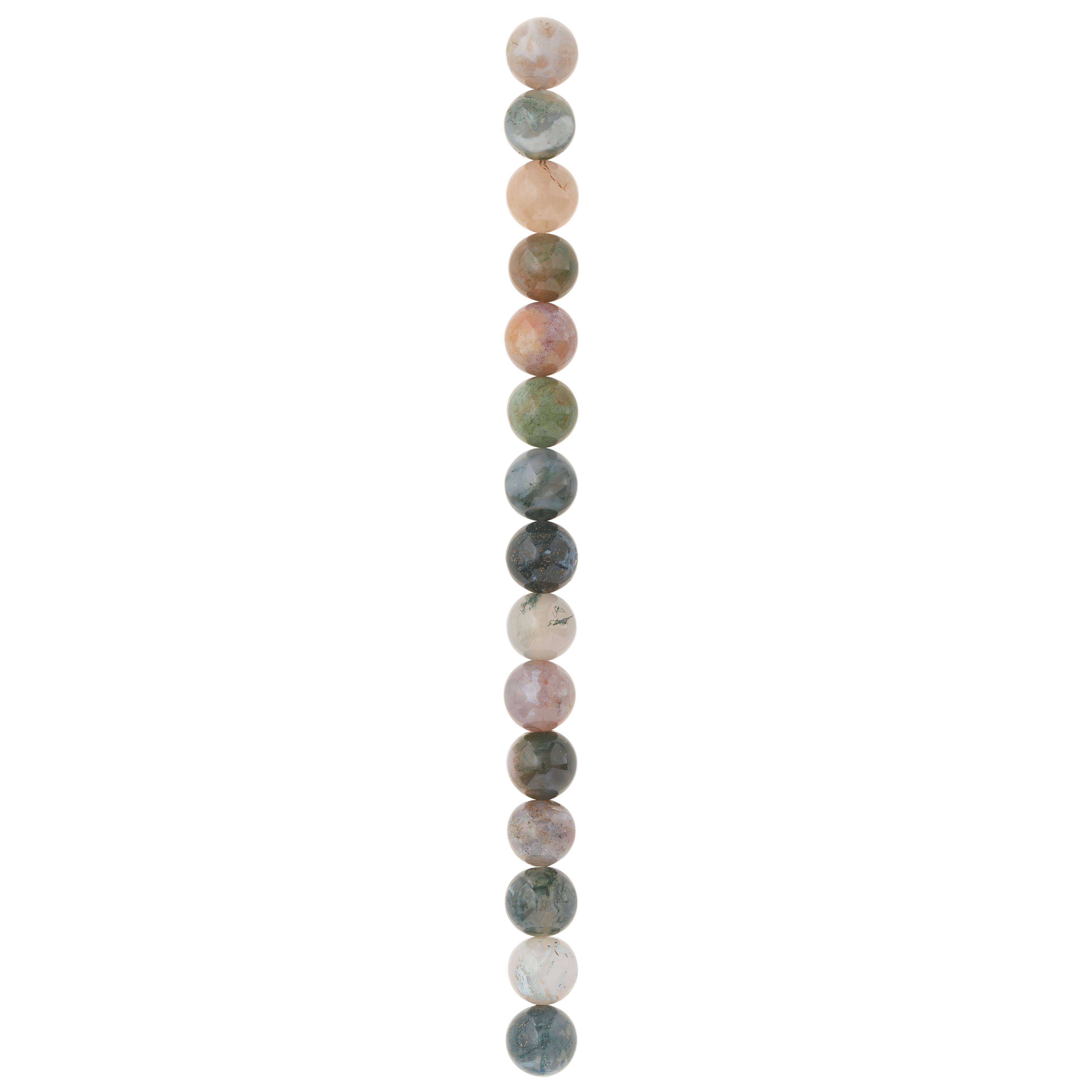 Natural Green Mix Agate Round Beads, 12mm by Bead Landing™