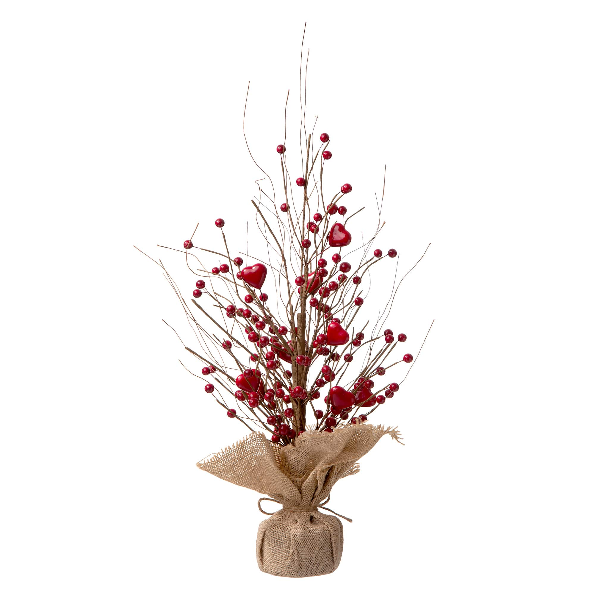 Glitzhome&#xAE; 18&#x22; Valentine&#x27;s Berry Heart Table Tree