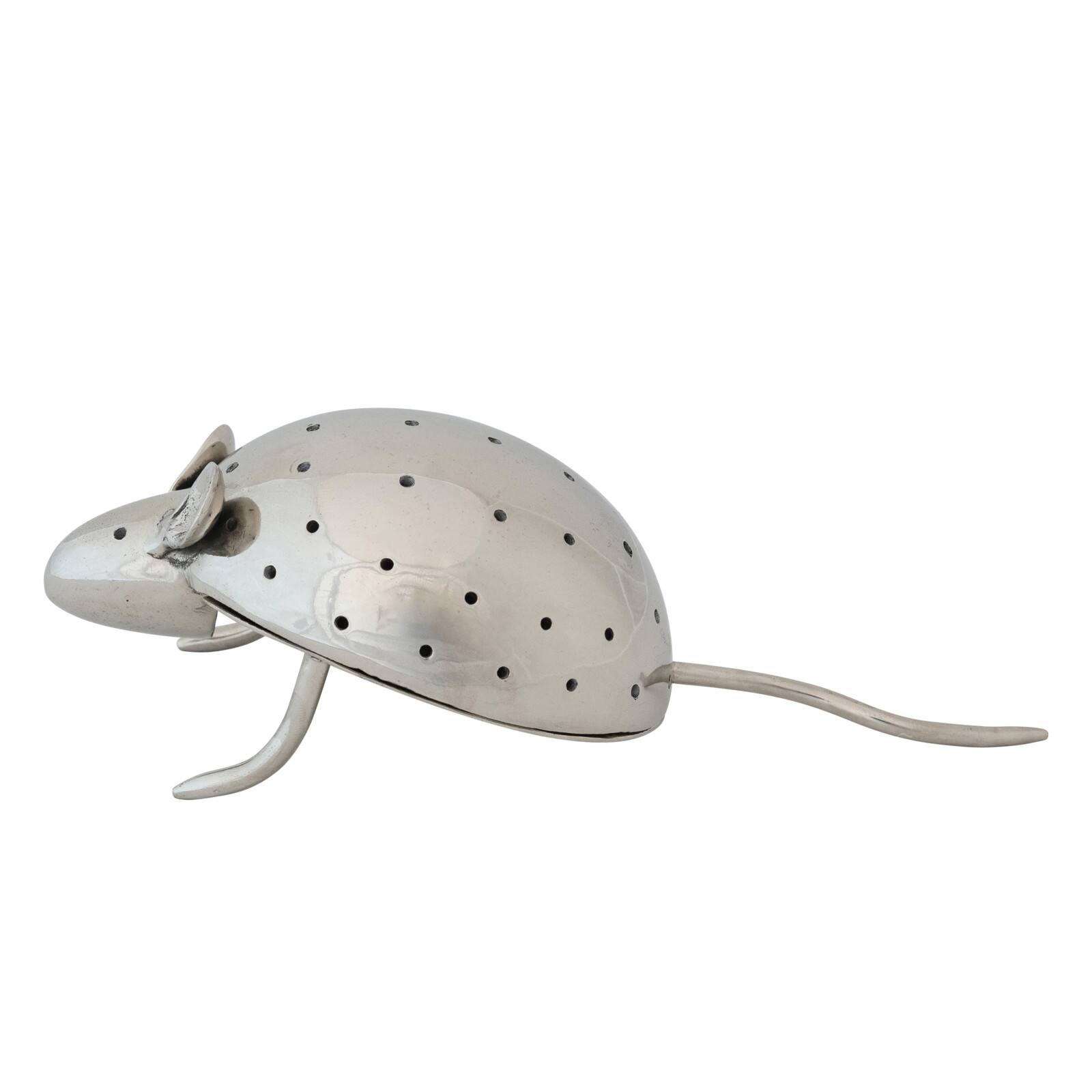Hello Honey Aluminum Vintage Reproduction Mouse Toothpick Holder, Nickel Finish
