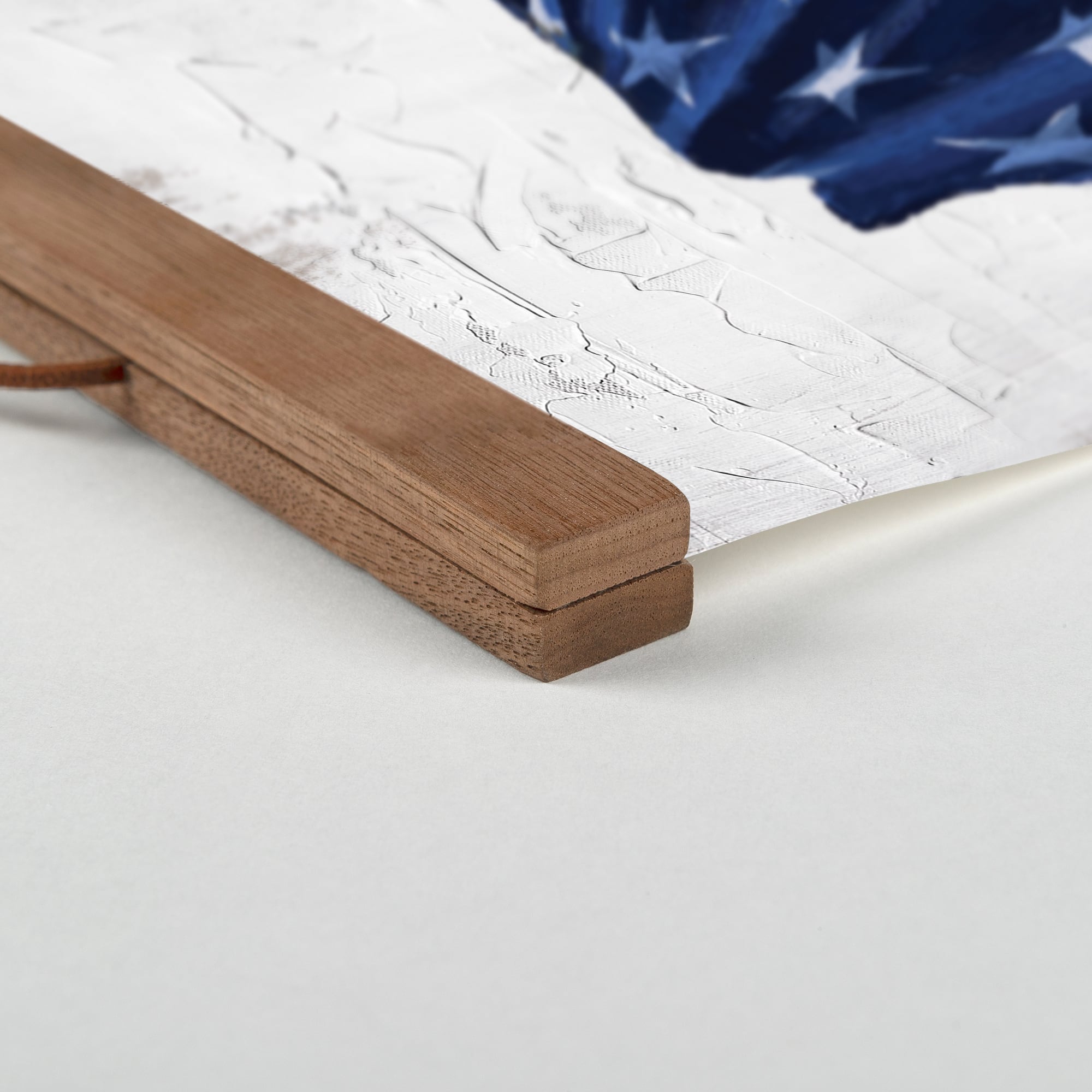 USA Flag Teak Hanging Canvas