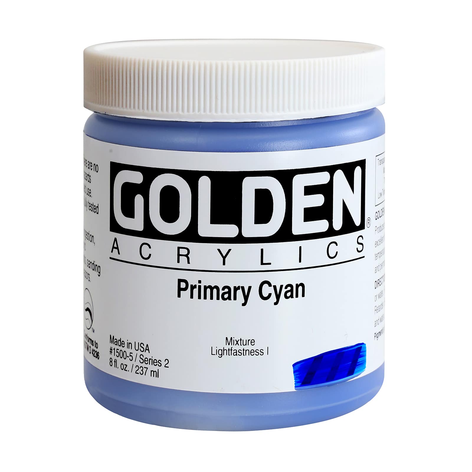 Golden Heavy Body Acrylic Paint, 8 oz in Primary Cyan